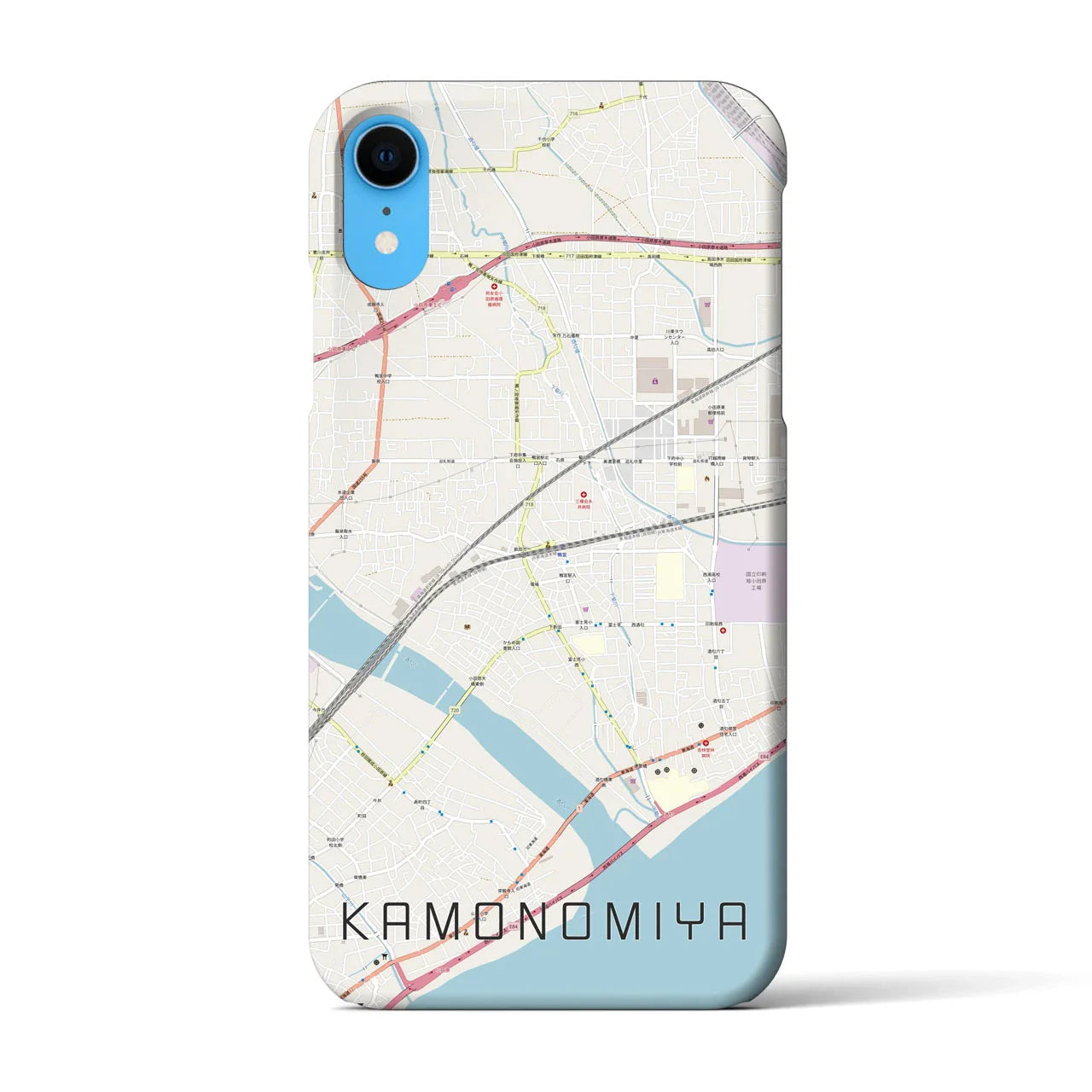 【鴨宮(神奈川県)】地図柄iPhoneケース(バックカバータイプ)