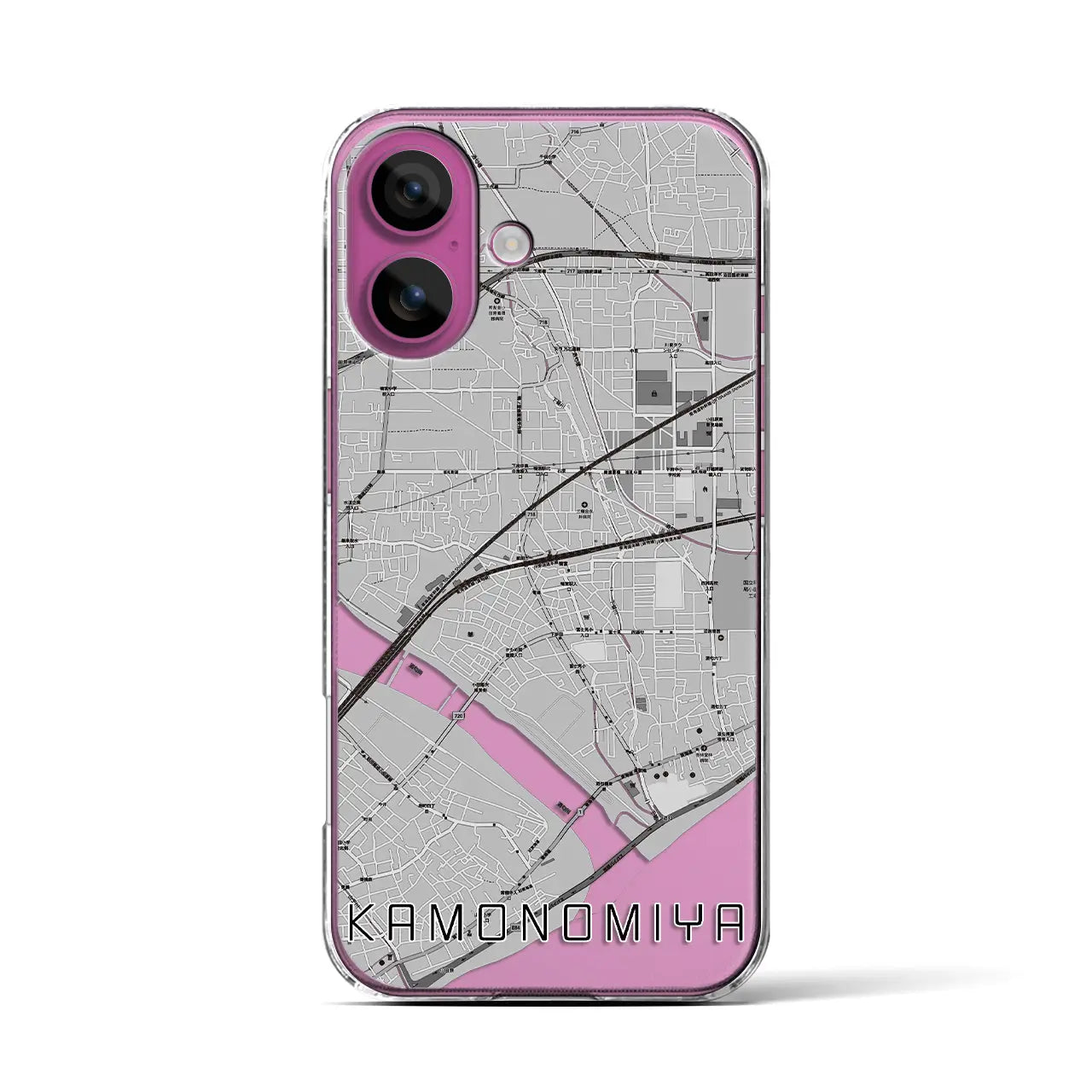 【鴨宮(神奈川県)】地図柄iPhoneケース(クリアタイプ)