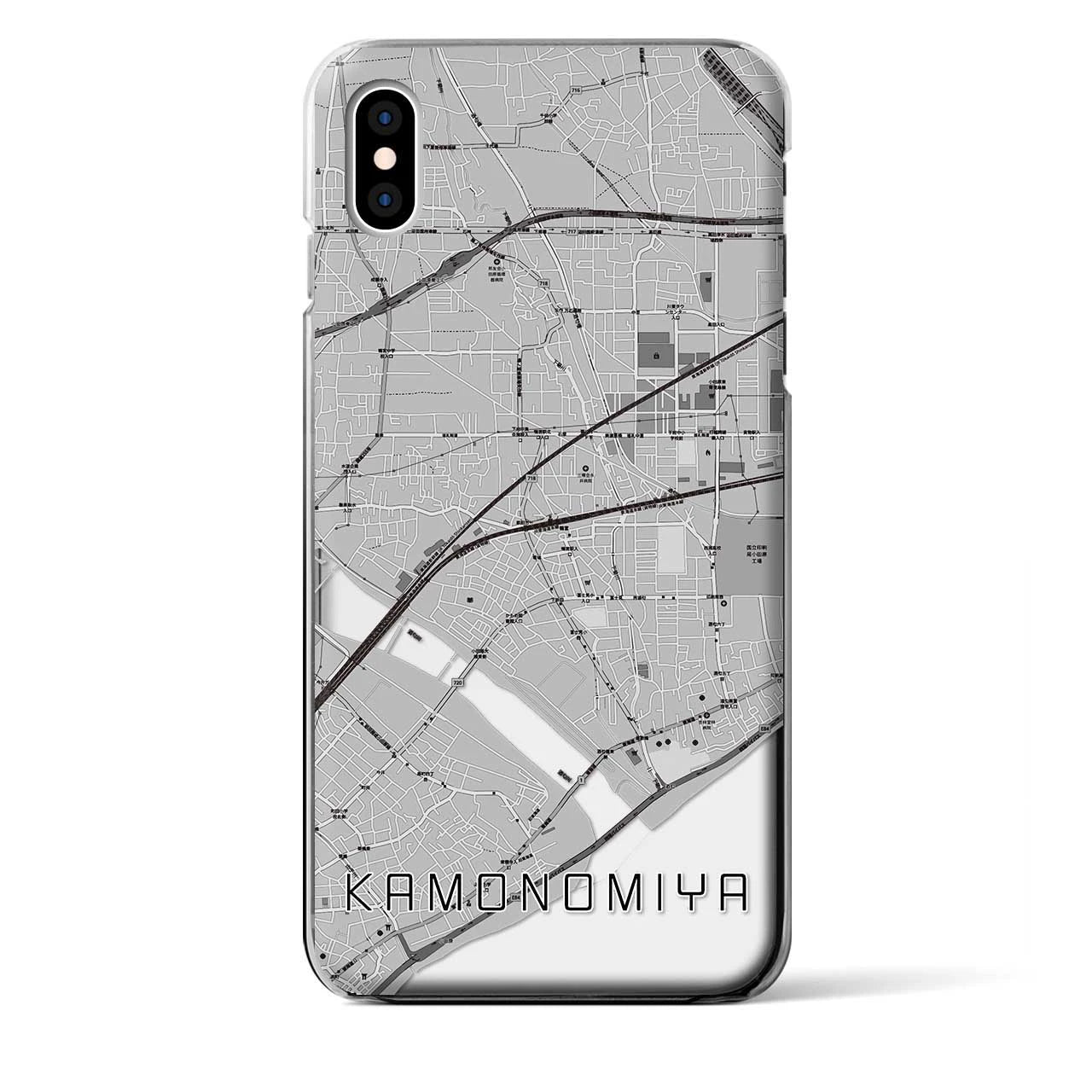 【鴨宮(神奈川県)】地図柄iPhoneケース(クリアタイプ)
