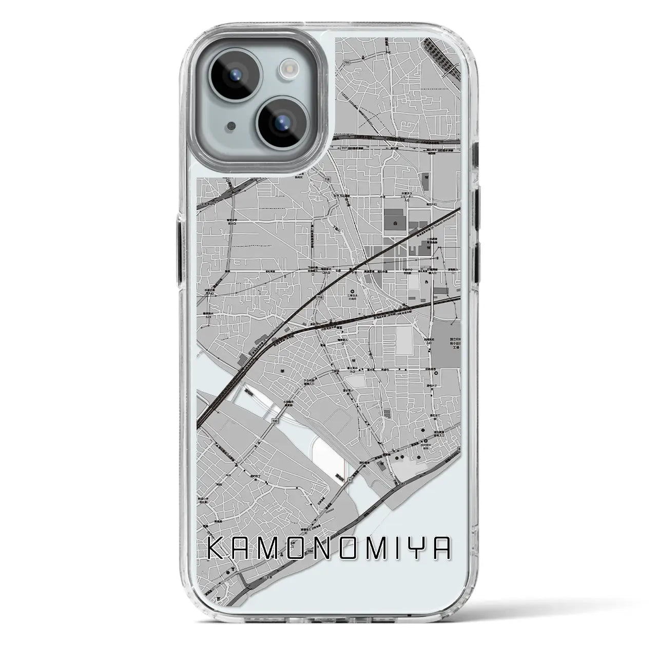 【鴨宮(神奈川県)】地図柄iPhoneケース(MagSafeタイプ)