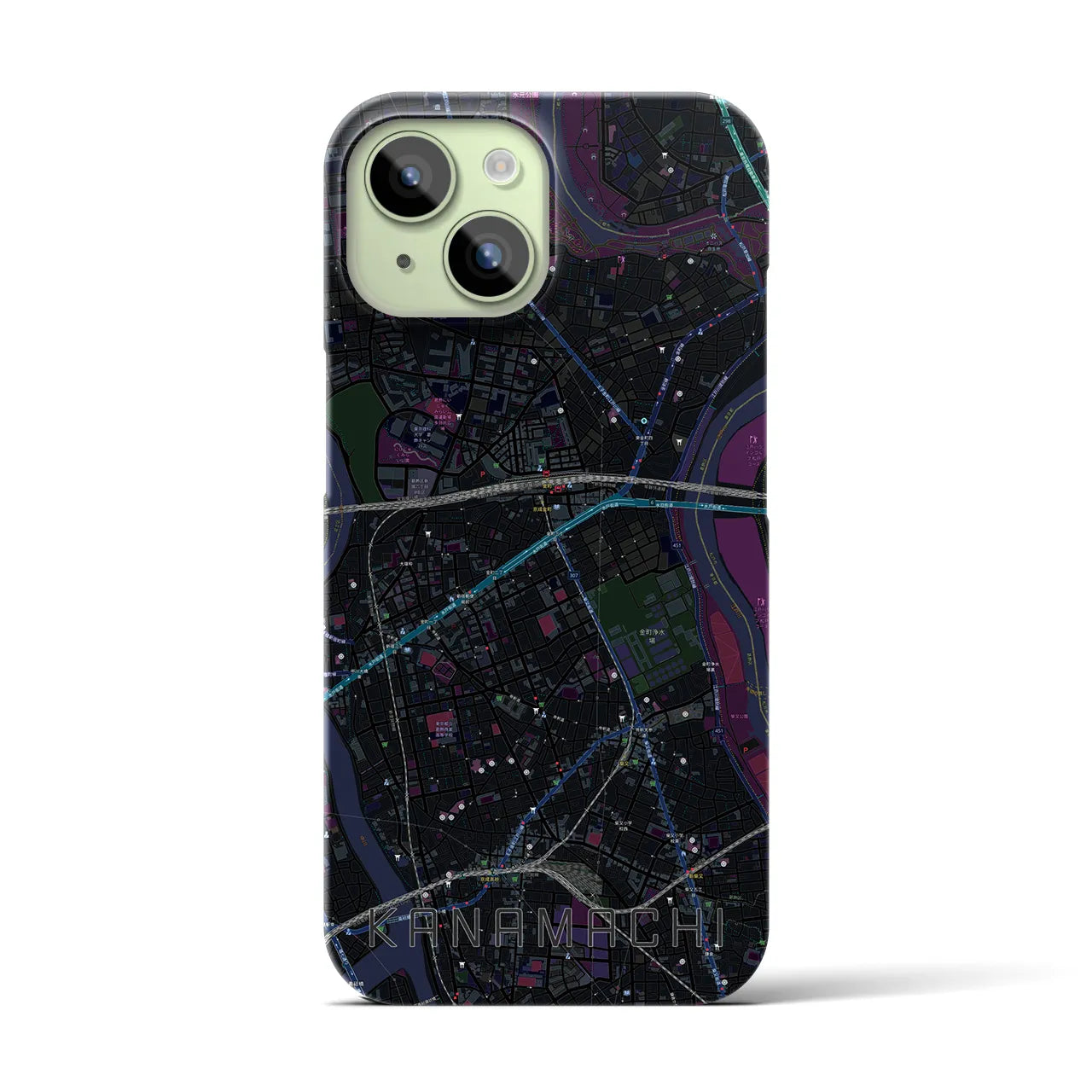 【金町(東京都)】地図柄iPhoneケース(バックカバータイプ)
