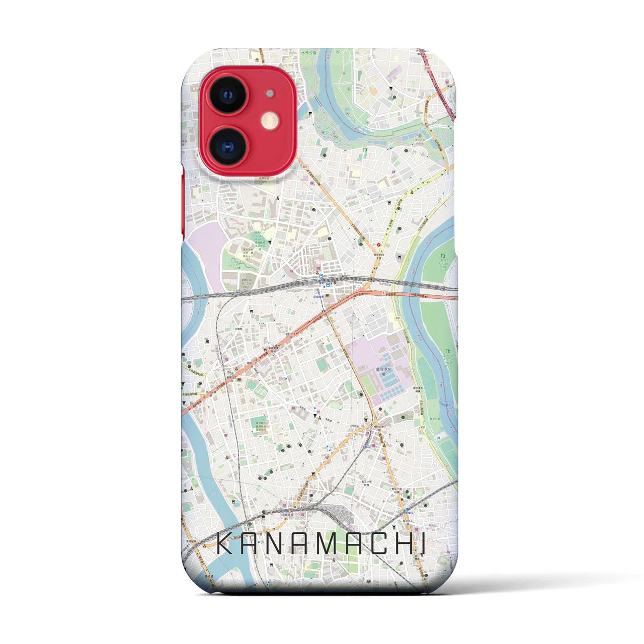 【金町(東京都)】地図柄iPhoneケース(バックカバータイプ)