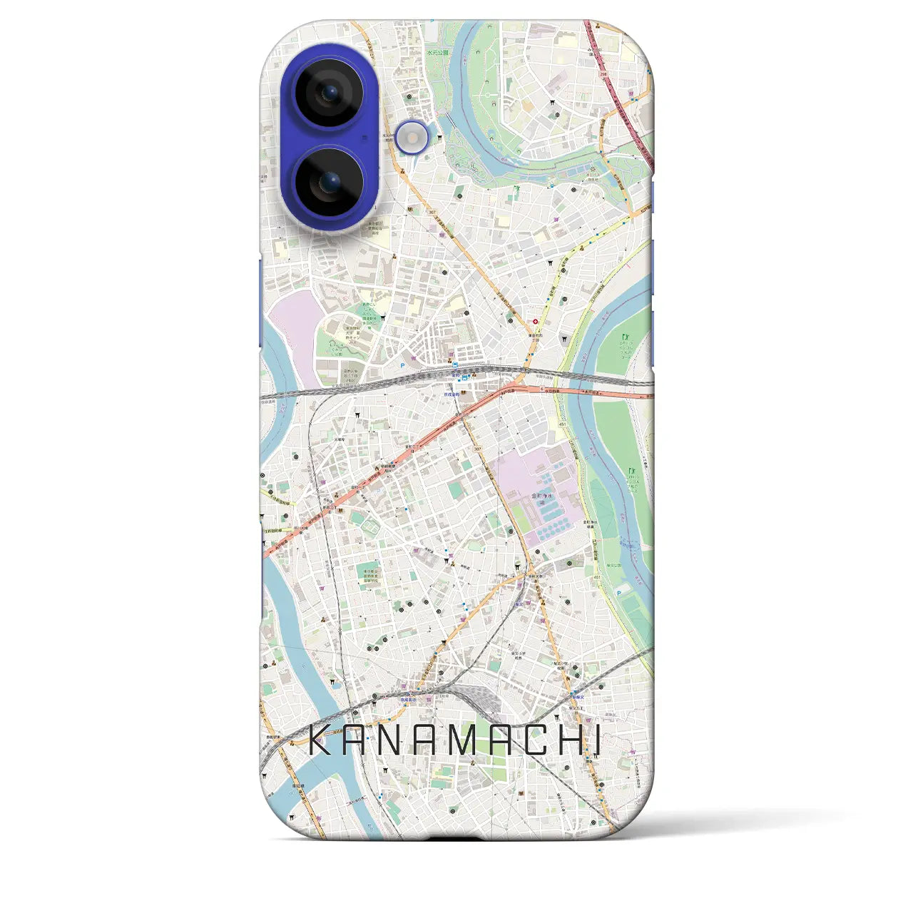 【金町(東京都)】地図柄iPhoneケース(バックカバータイプ)ナチュラル・iPhone 16 Pro Max 用