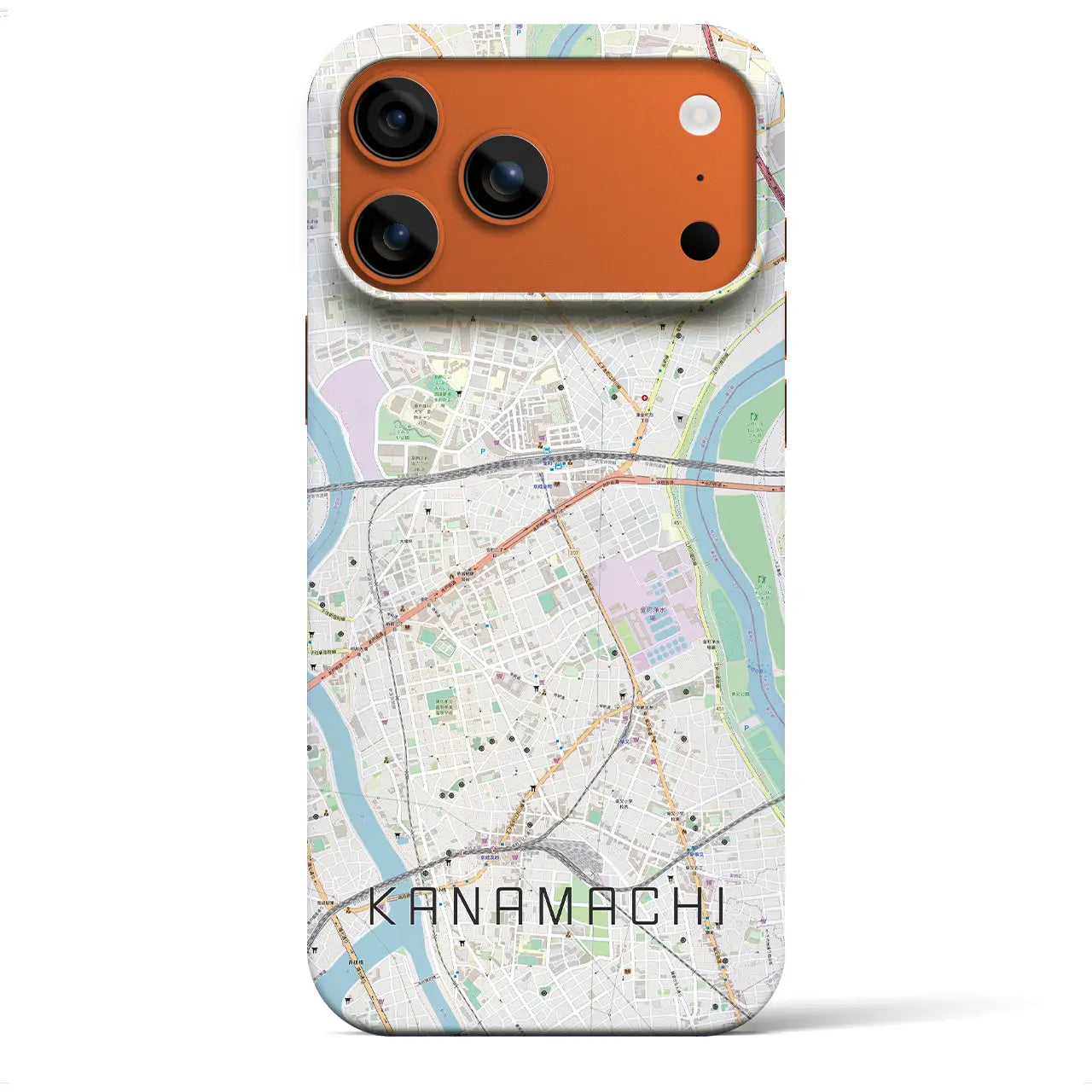 【金町(東京都)】地図柄iPhoneケース(バックカバータイプ)ブラック・iPhone 17 Pro Max 用