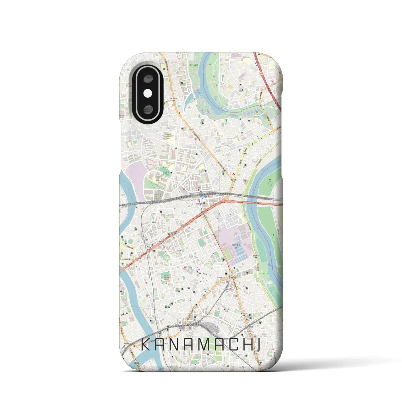 【金町(東京都)】地図柄iPhoneケース(バックカバータイプ)