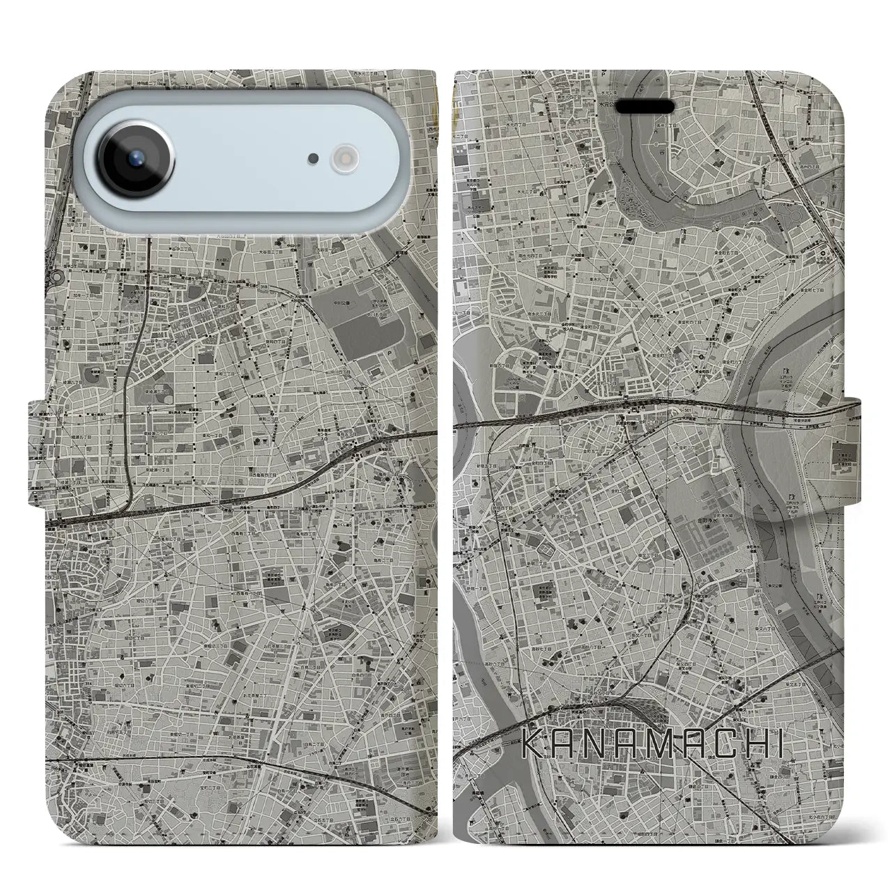 【金町(東京都)】地図柄iPhoneケース(手帳タイプ)