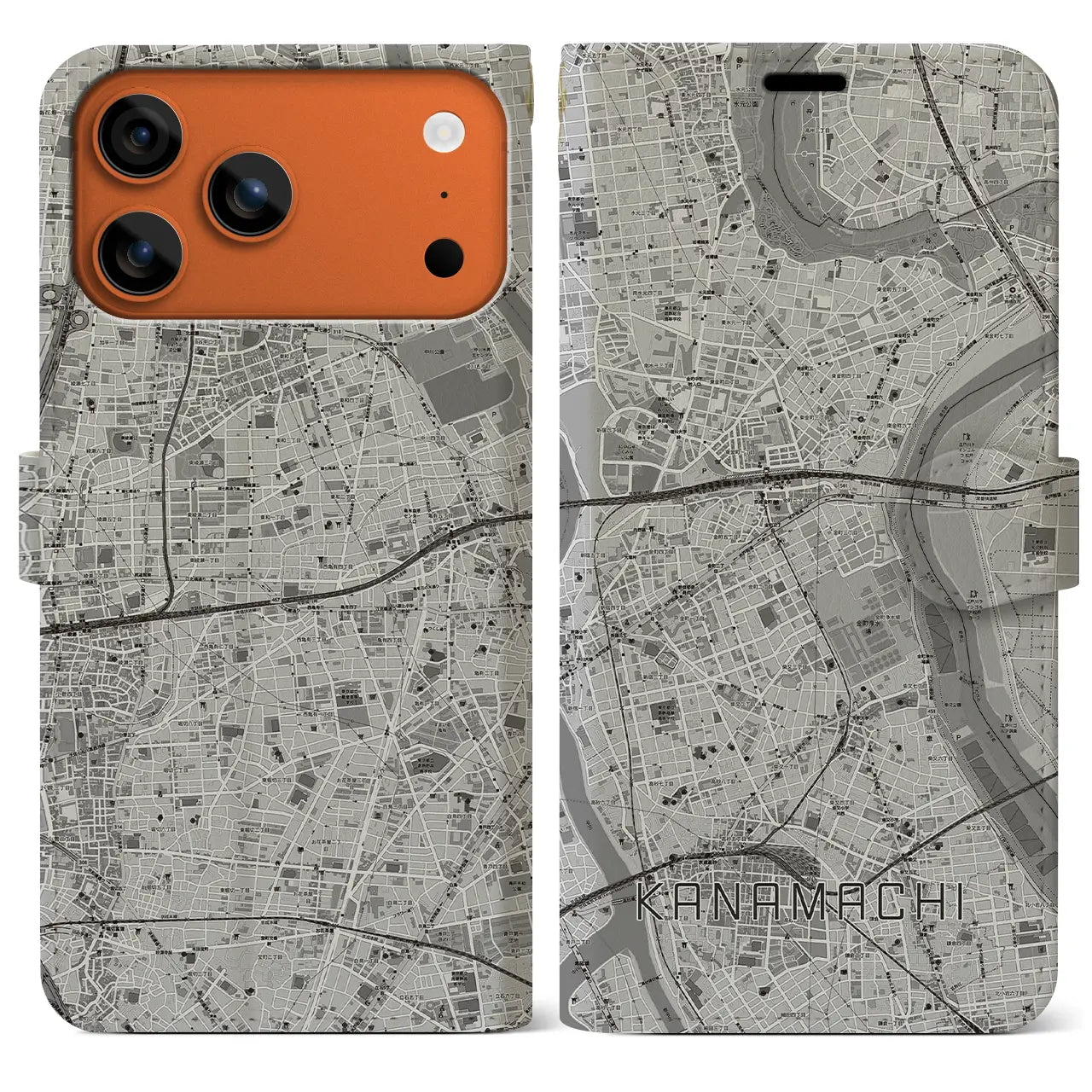 【金町(東京都)】地図柄iPhoneケース(手帳タイプ)