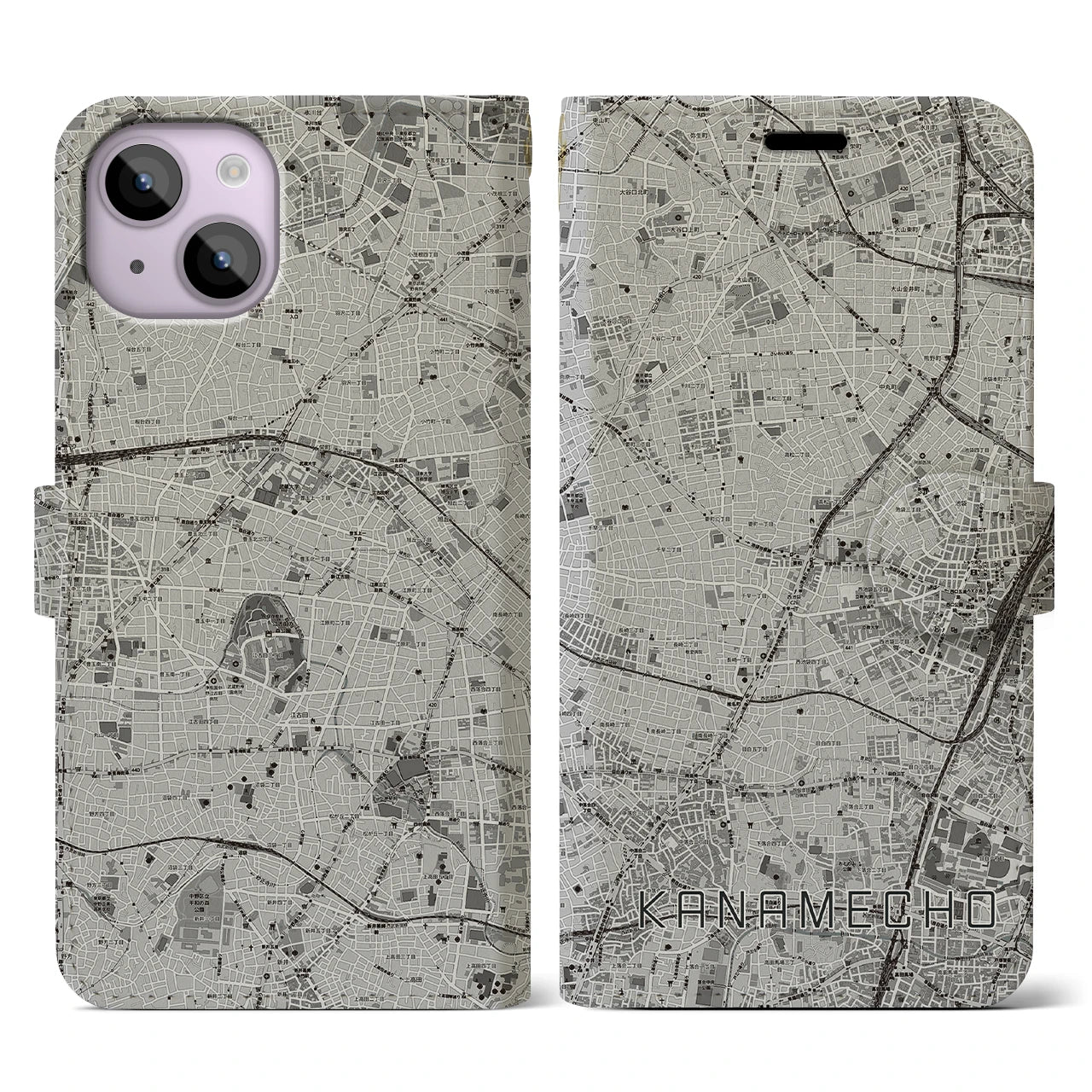 【要町(東京都)】地図柄iPhoneケース(手帳タイプ)