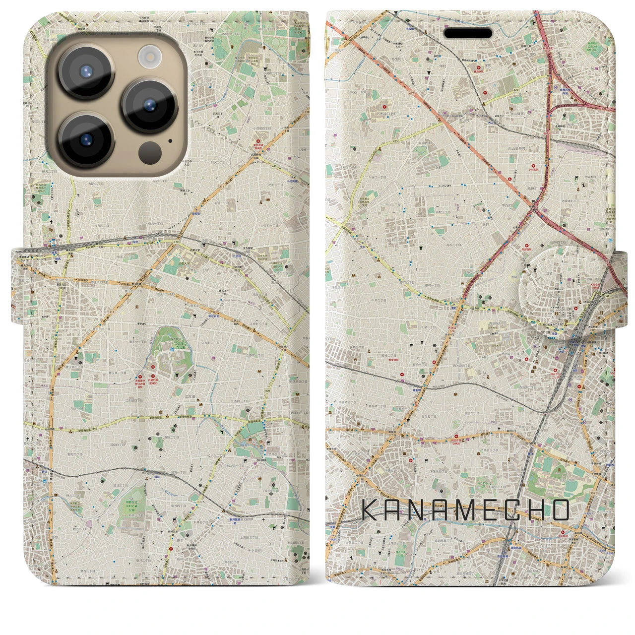 【要町(東京都)】地図柄iPhoneケース(手帳タイプ)