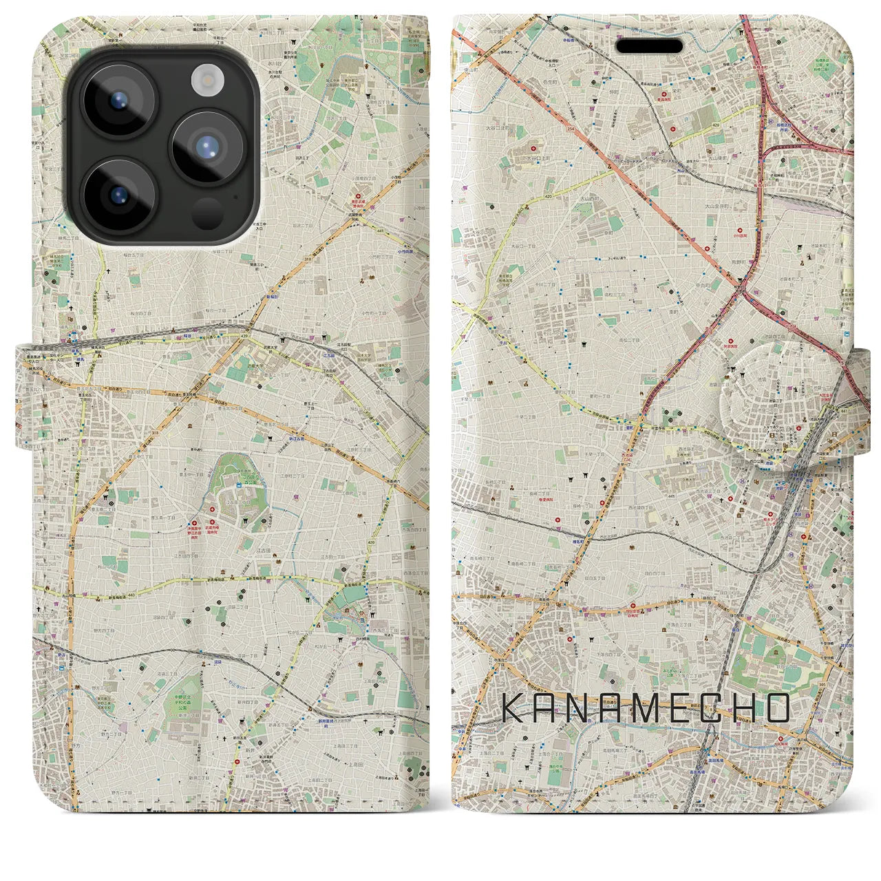 【要町(東京都)】地図柄iPhoneケース(手帳タイプ)