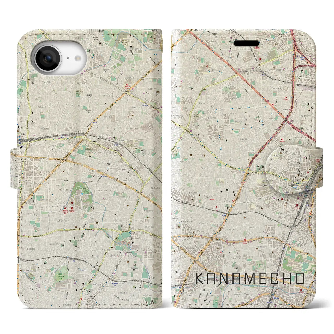 【要町(東京都)】地図柄iPhoneケース(手帳タイプ)