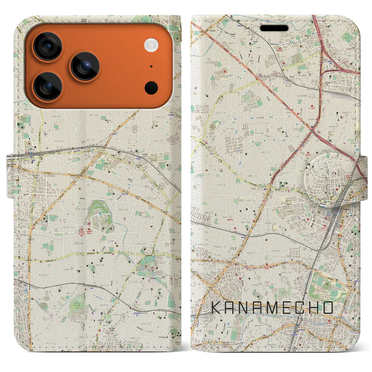 【要町(東京都)】地図柄iPhoneケース(手帳タイプ)