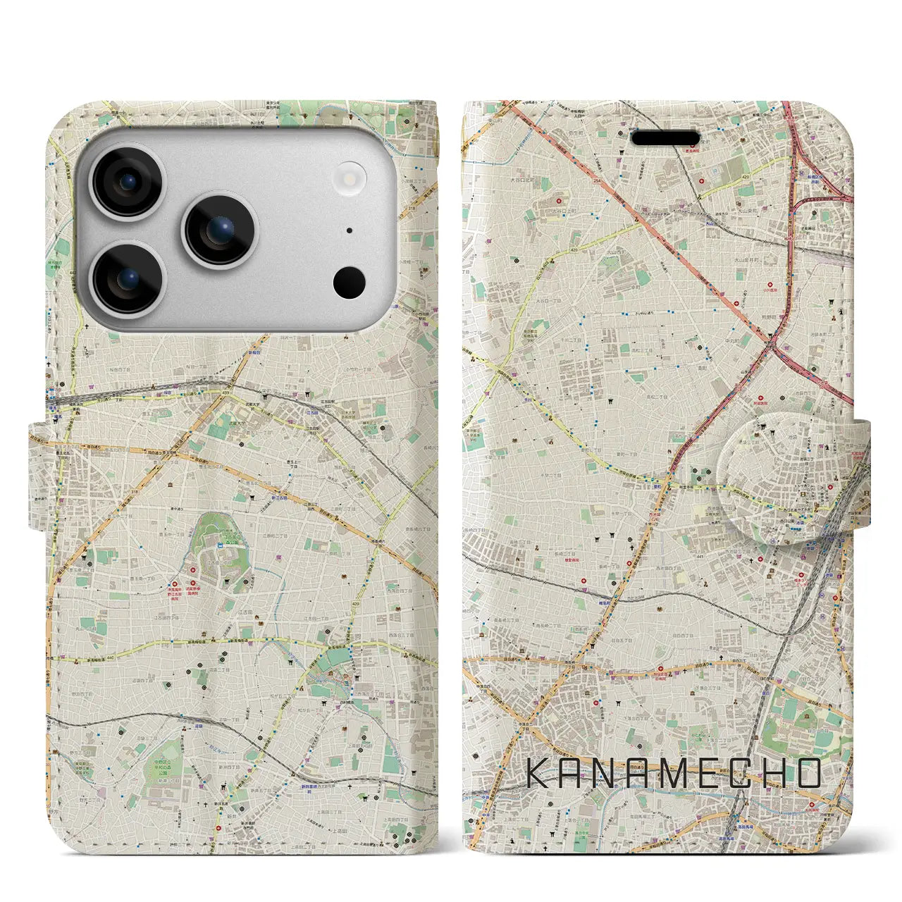 【要町(東京都)】地図柄iPhoneケース(手帳タイプ)