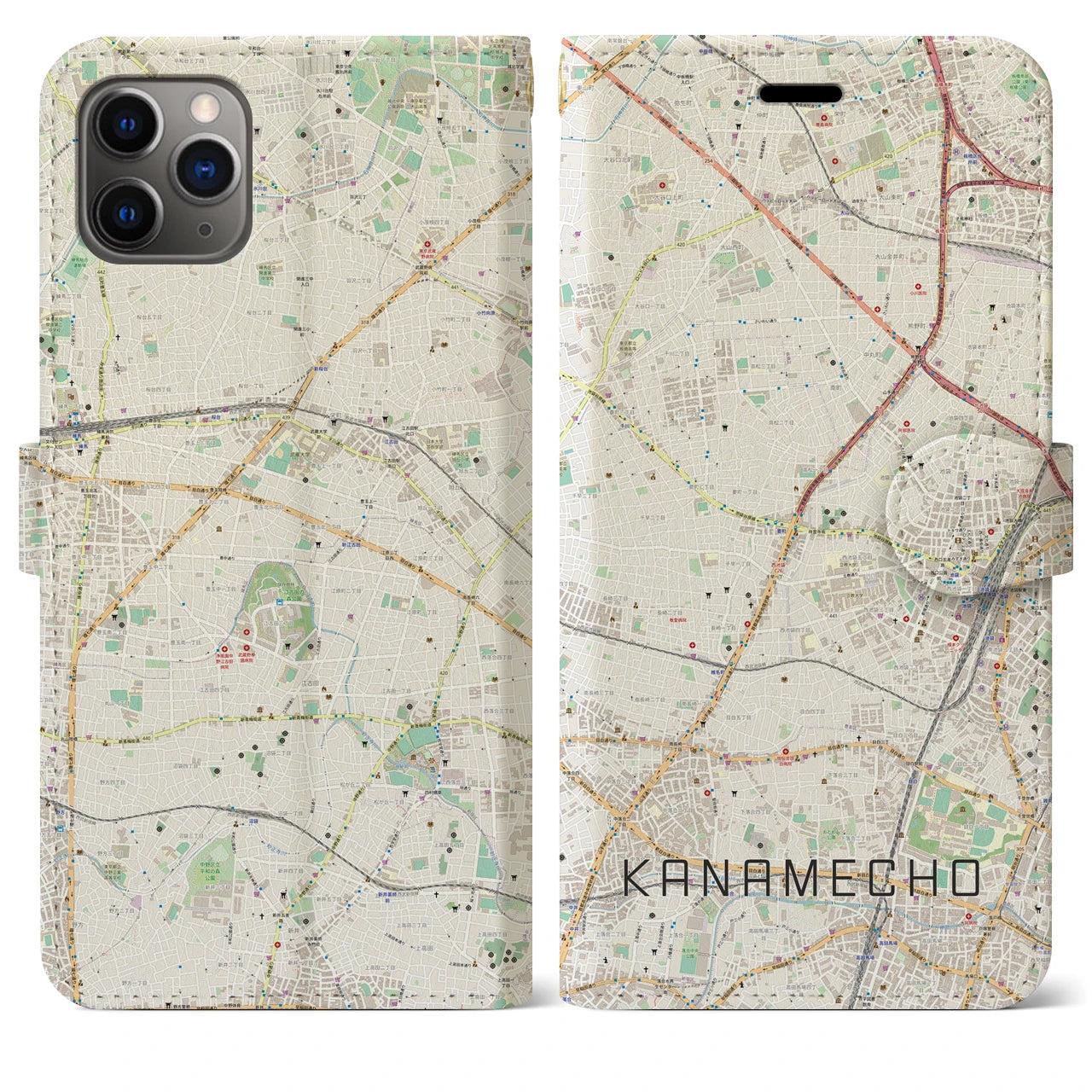 【要町(東京都)】地図柄iPhoneケース(手帳タイプ)