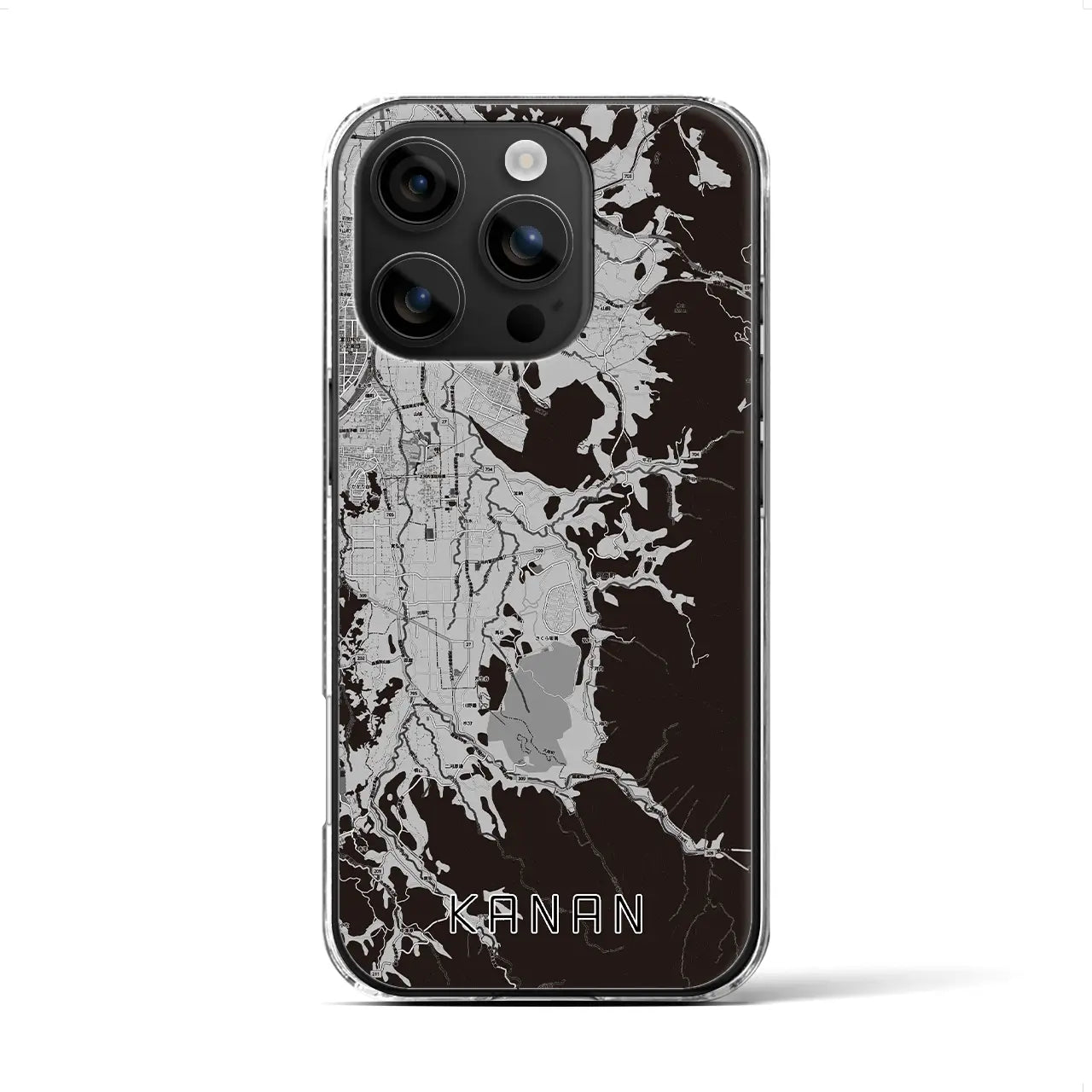 【河南(大阪府)】地図柄iPhoneケース(クリアタイプ)モノトーン・iPhone 16 用