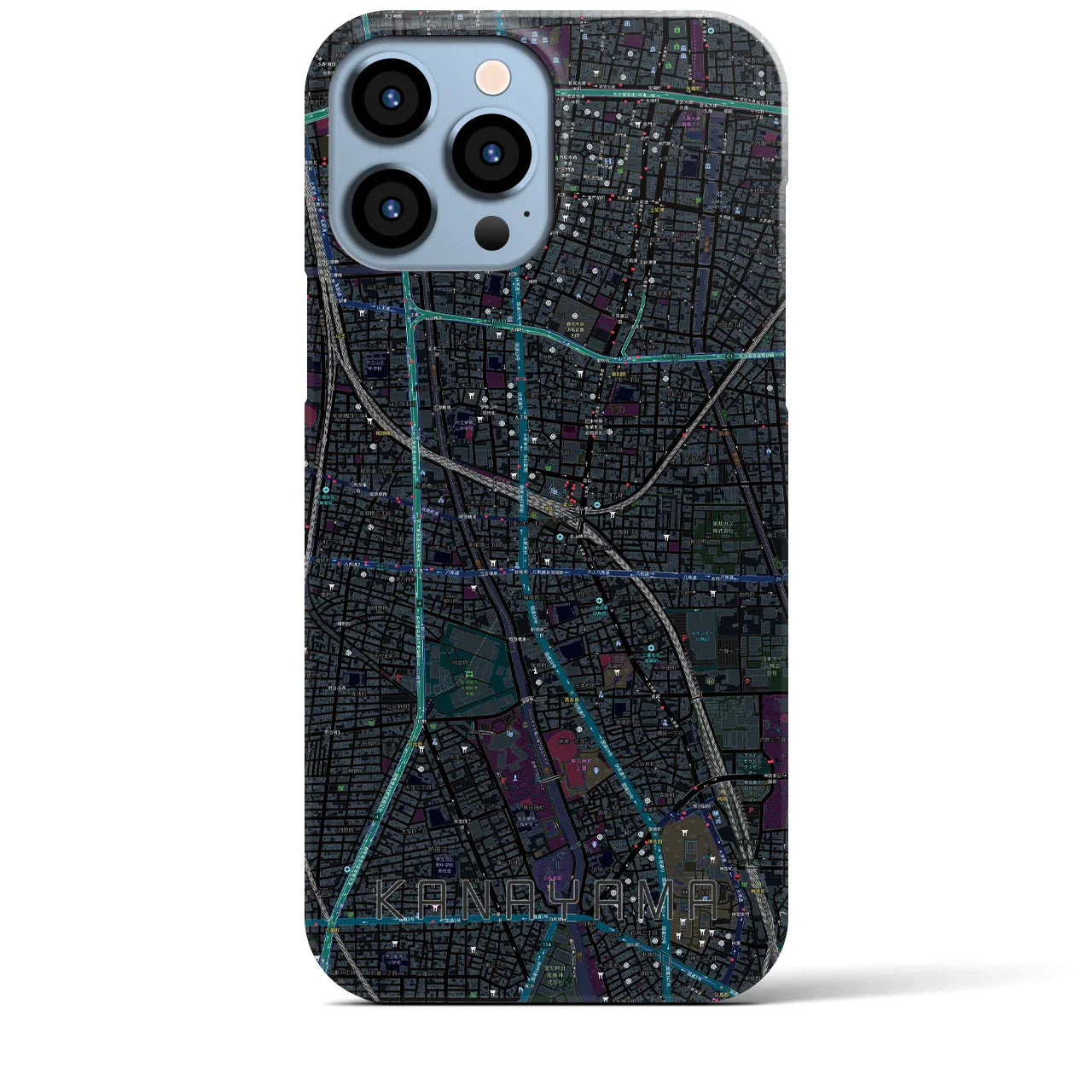 【金山(愛知県)】地図柄iPhoneケース(バックカバータイプ)
