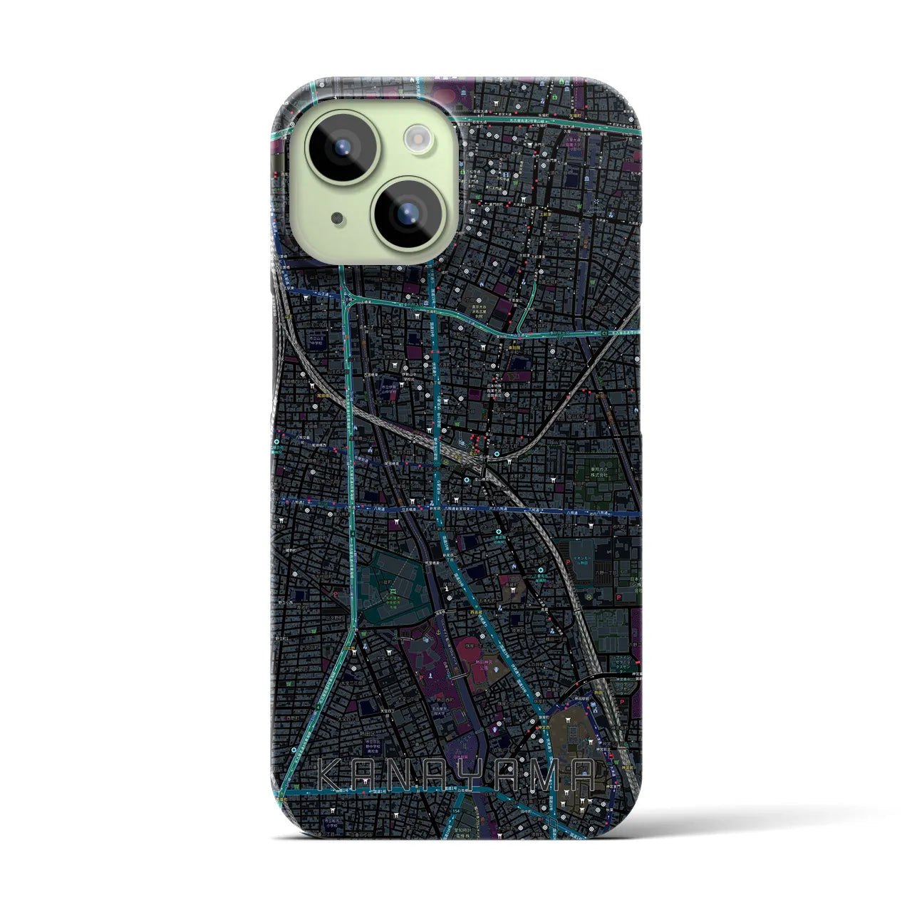【金山(愛知県)】地図柄iPhoneケース(バックカバータイプ)