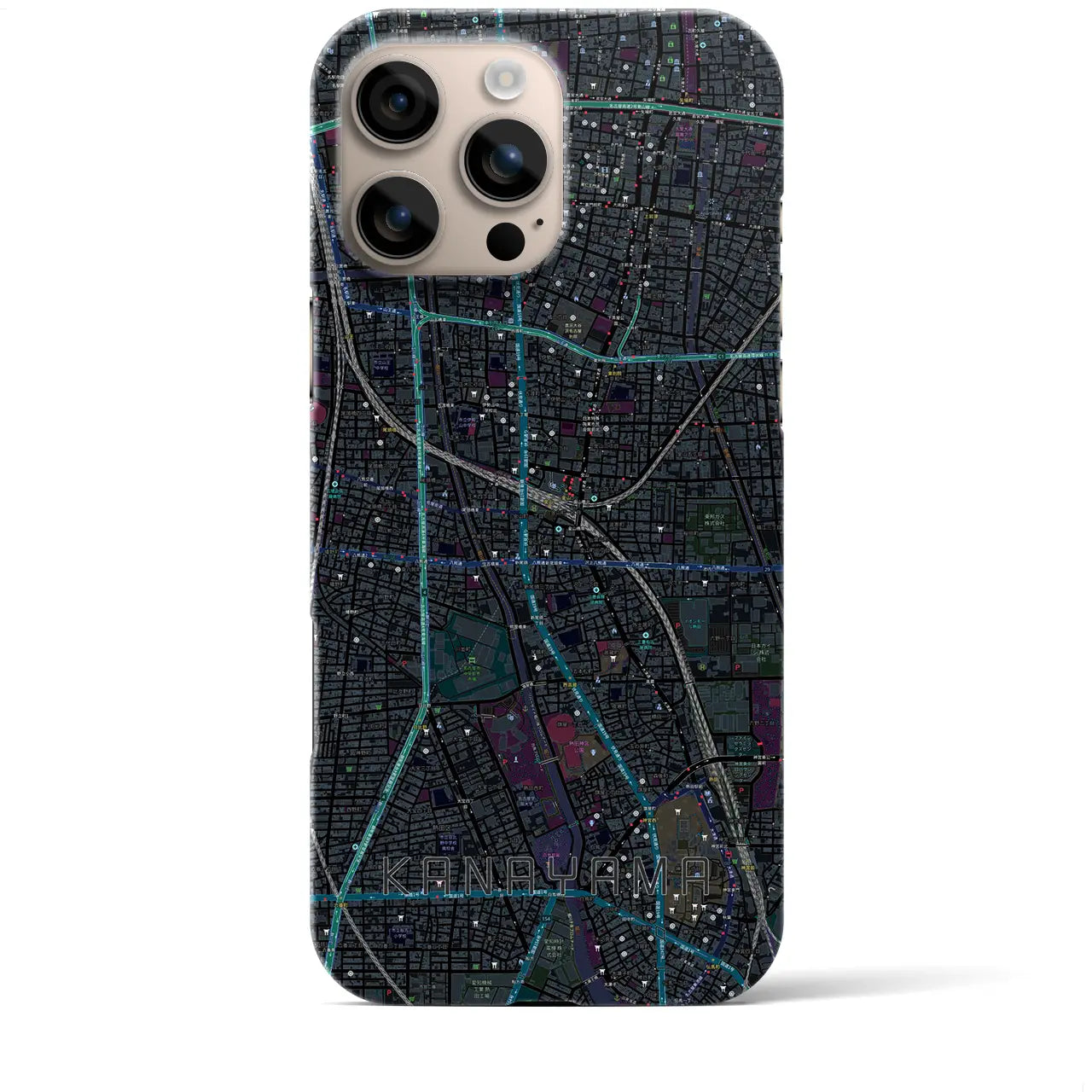 【金山(愛知県)】地図柄iPhoneケース(バックカバータイプ)