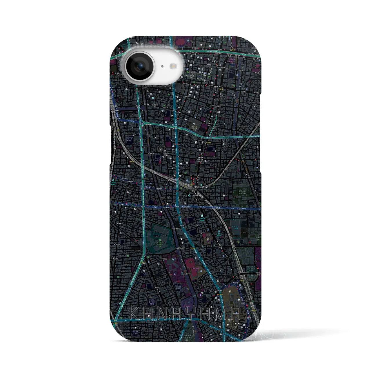 【金山(愛知県)】地図柄iPhoneケース(バックカバータイプ)