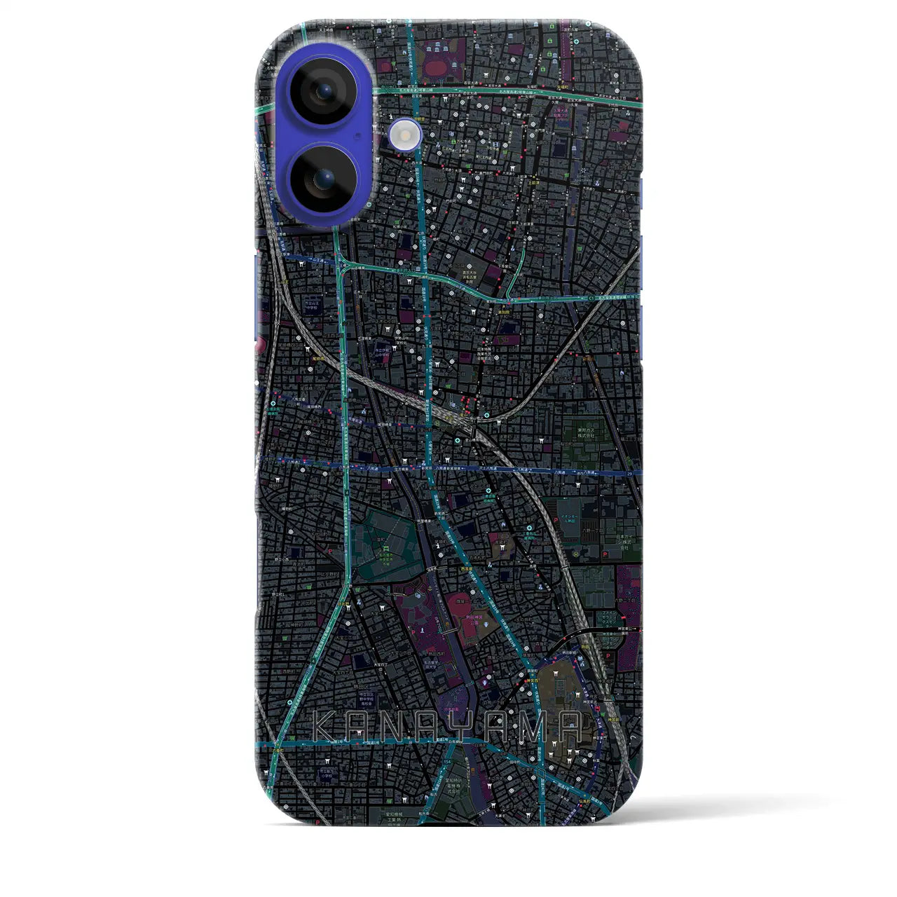 【金山(愛知県)】地図柄iPhoneケース(バックカバータイプ)