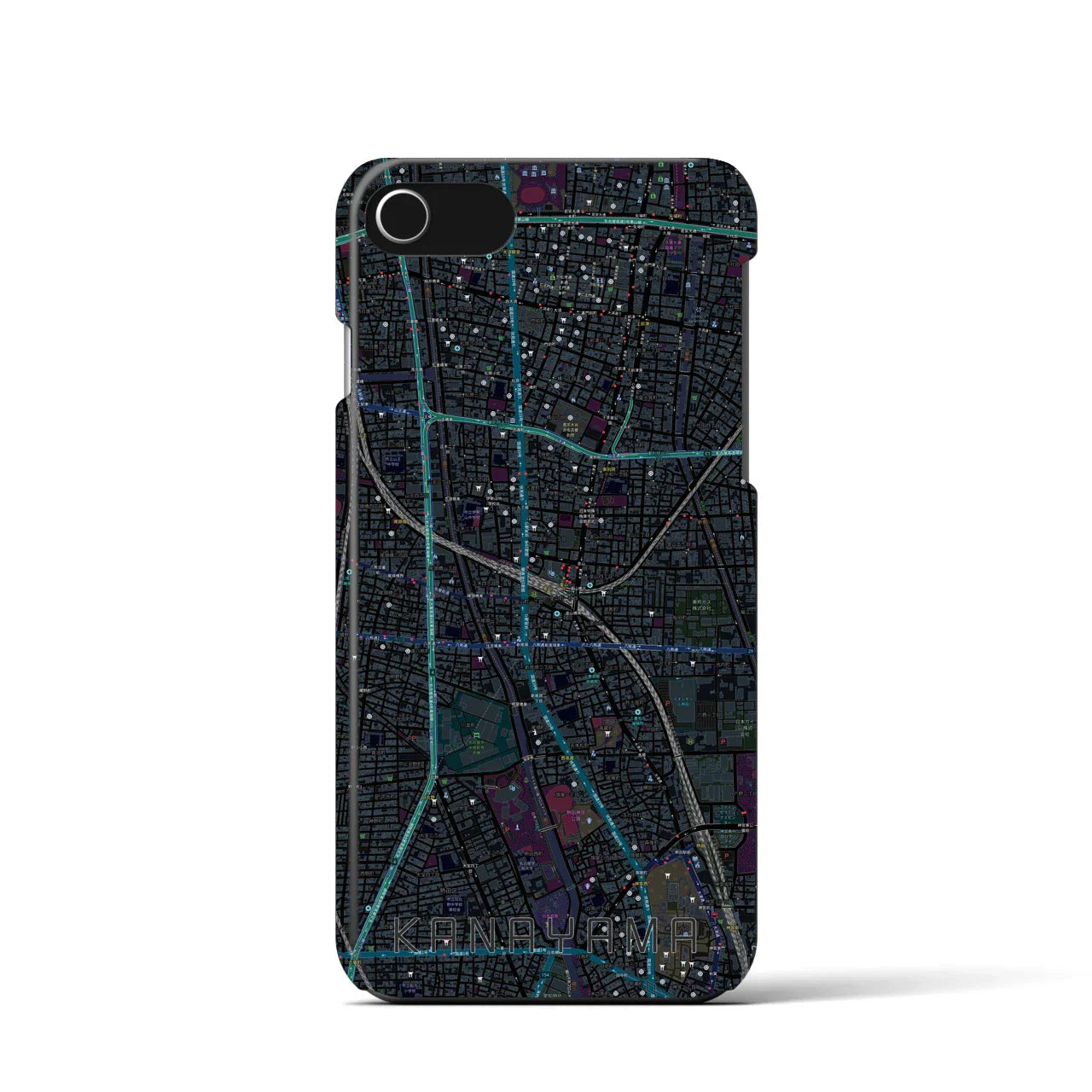 【金山(愛知県)】地図柄iPhoneケース(バックカバータイプ)