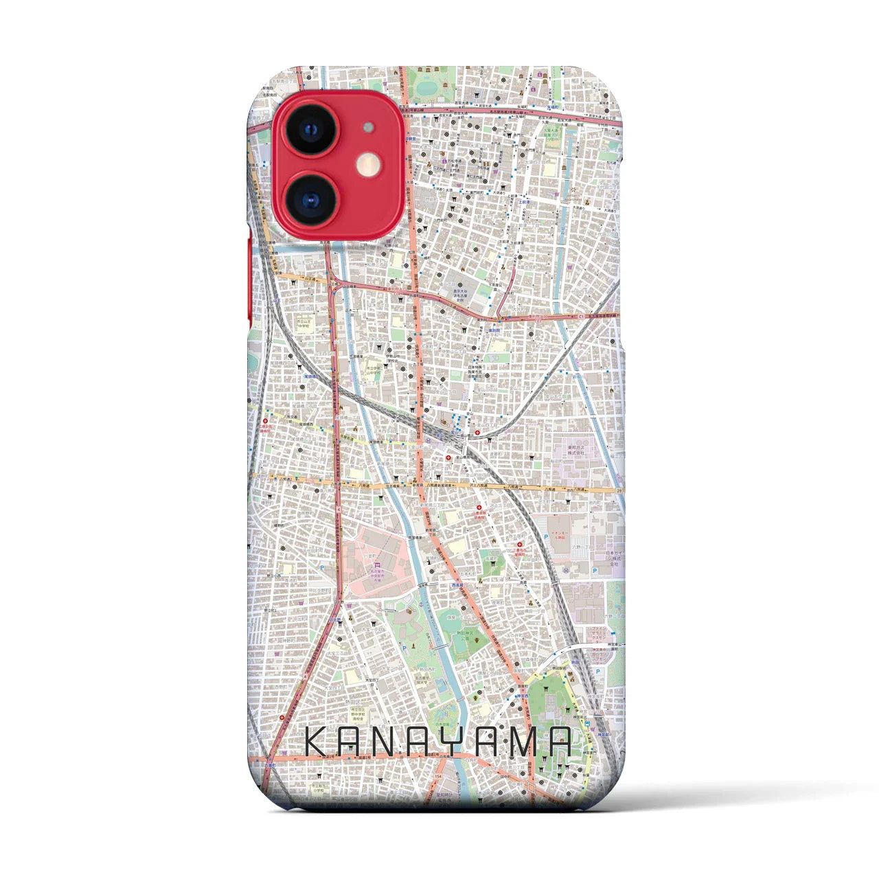 【金山(愛知県)】地図柄iPhoneケース(バックカバータイプ)