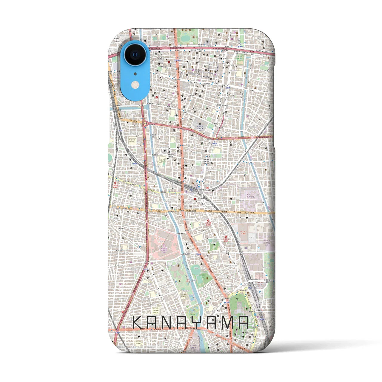 【金山(愛知県)】地図柄iPhoneケース(バックカバータイプ)