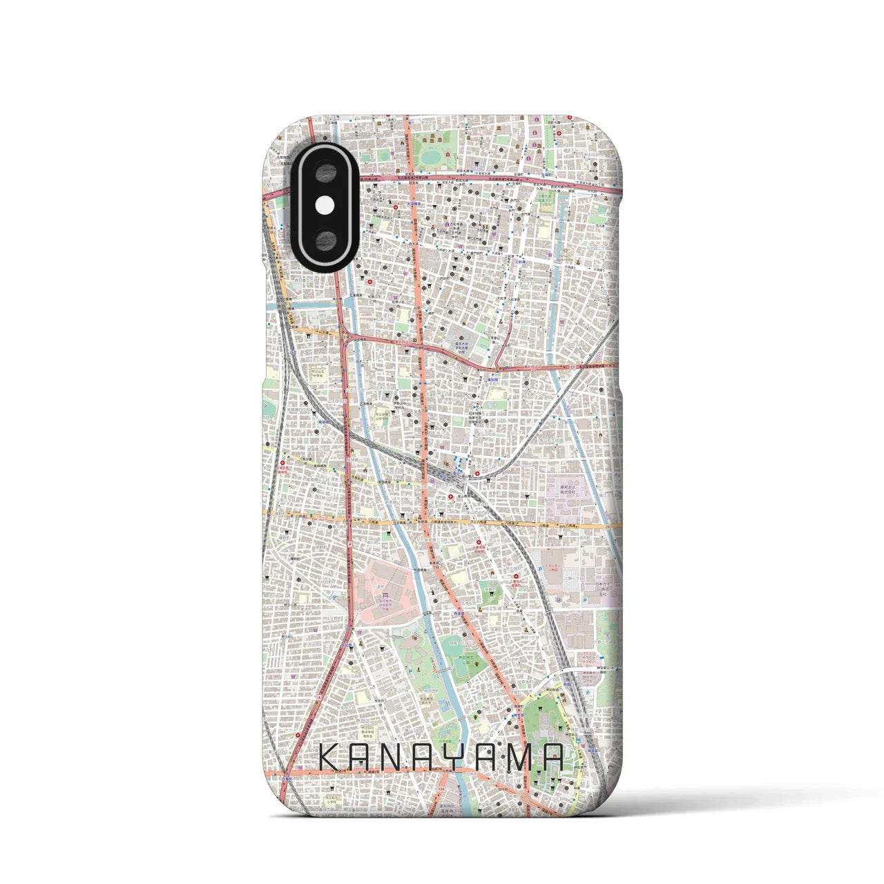 【金山(愛知県)】地図柄iPhoneケース(バックカバータイプ)