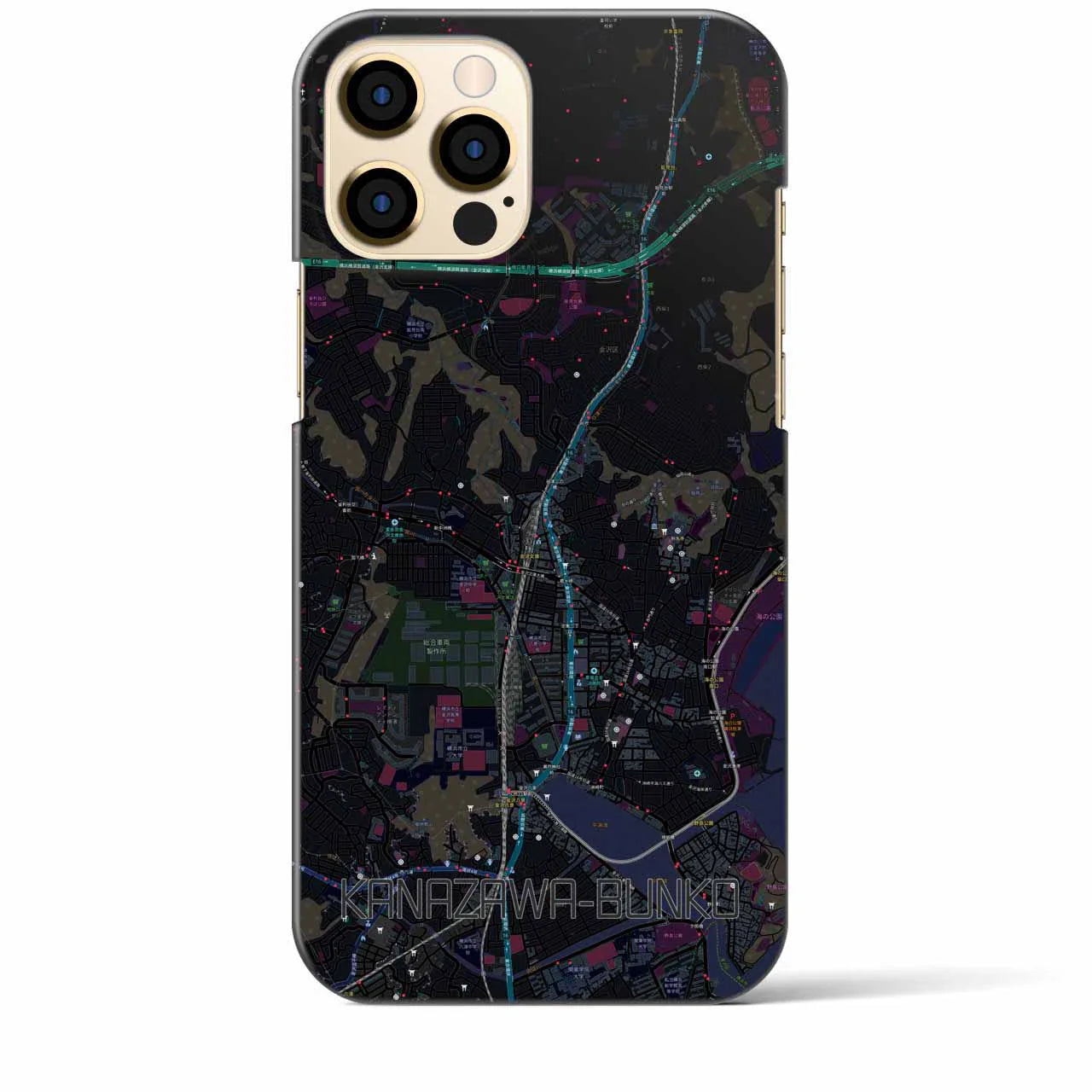 【金沢文庫(神奈川県)】地図柄iPhoneケース(バックカバータイプ)