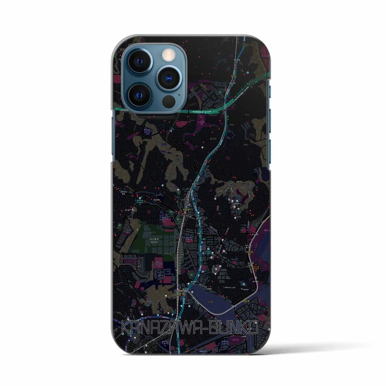 【金沢文庫(神奈川県)】地図柄iPhoneケース(バックカバータイプ)