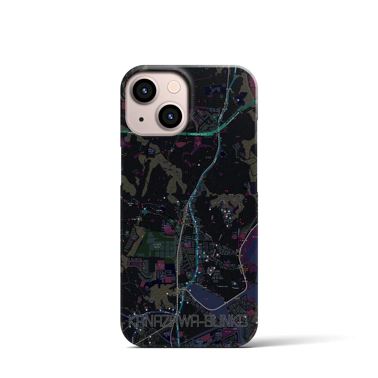 【金沢文庫(神奈川県)】地図柄iPhoneケース(バックカバータイプ)