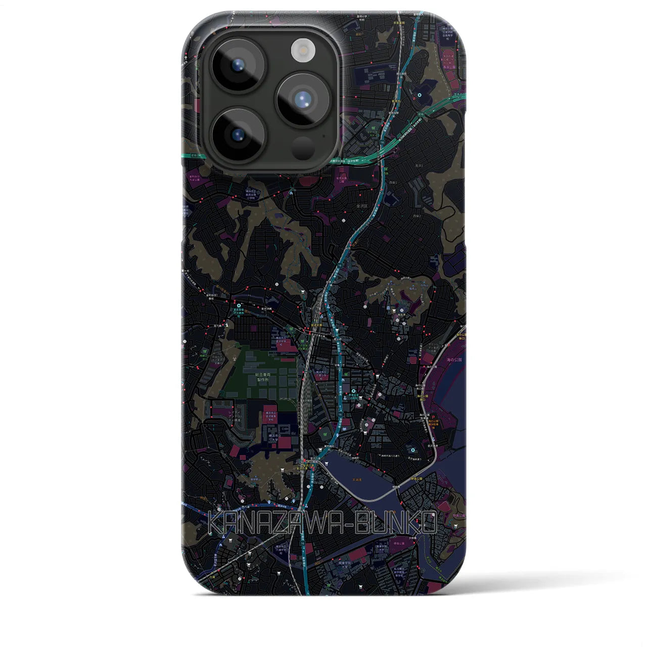 【金沢文庫(神奈川県)】地図柄iPhoneケース(バックカバータイプ)