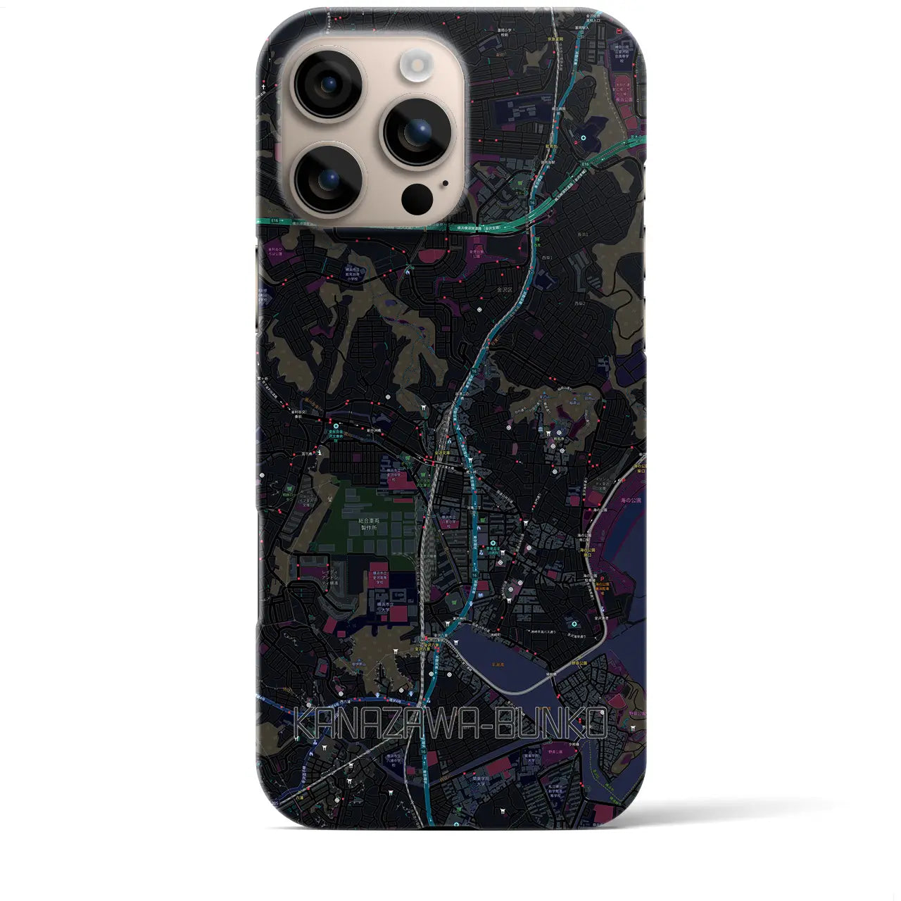【金沢文庫(神奈川県)】地図柄iPhoneケース(バックカバータイプ)