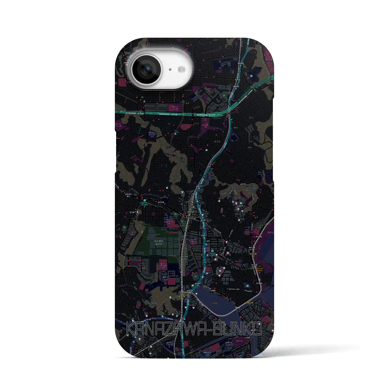 【金沢文庫(神奈川県)】地図柄iPhoneケース(バックカバータイプ)