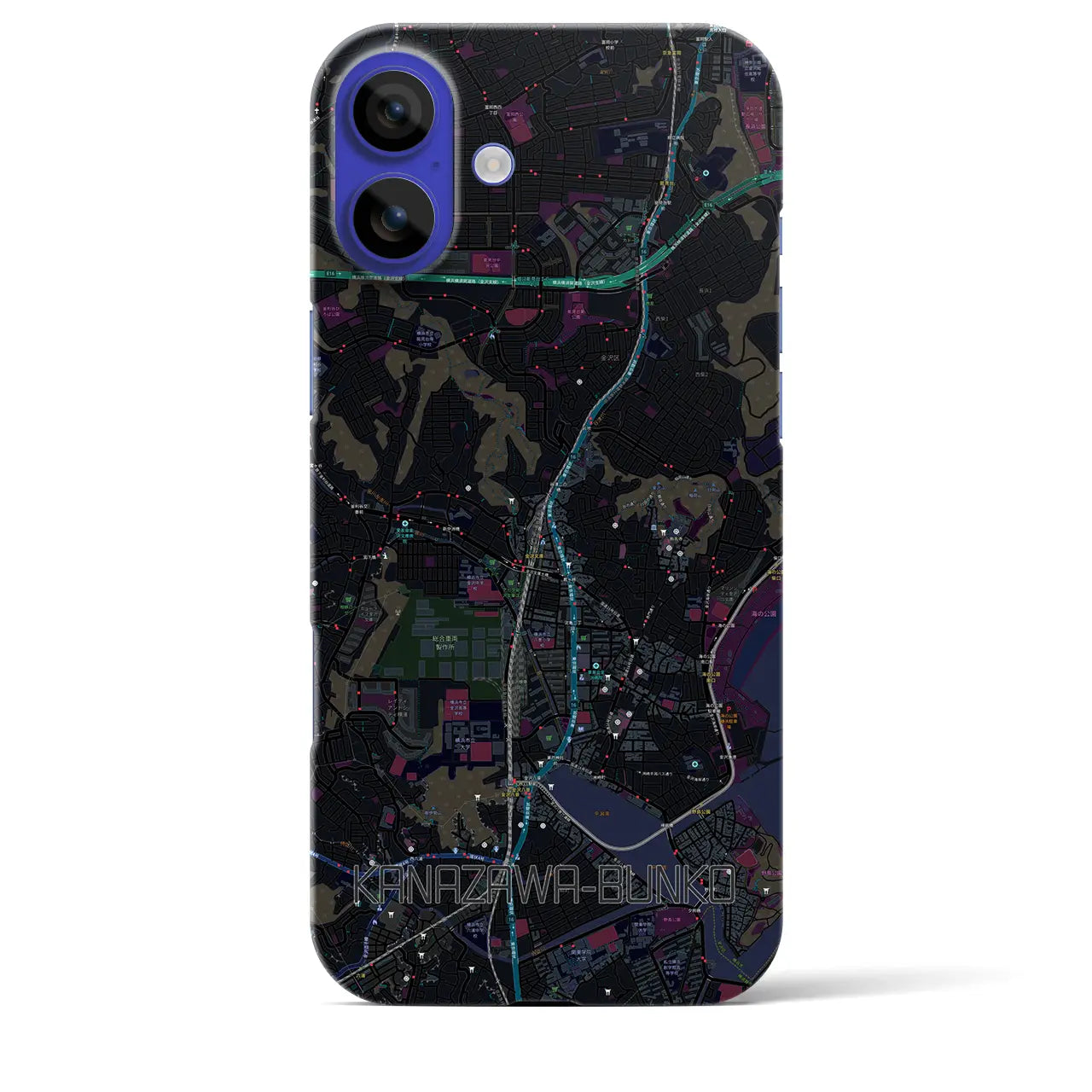 【金沢文庫(神奈川県)】地図柄iPhoneケース(バックカバータイプ)
