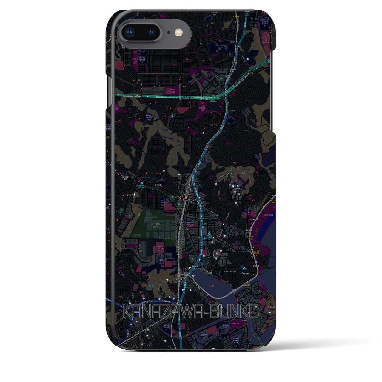 【金沢文庫(神奈川県)】地図柄iPhoneケース(バックカバータイプ)