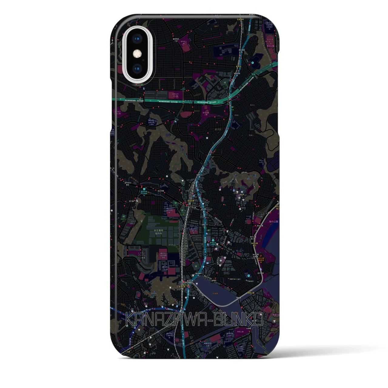 【金沢文庫(神奈川県)】地図柄iPhoneケース(バックカバータイプ)