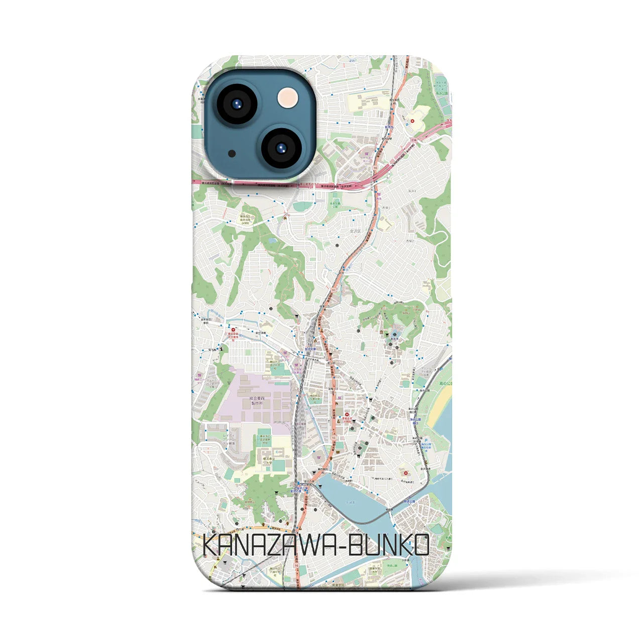 【金沢文庫(神奈川県)】地図柄iPhoneケース(バックカバータイプ)