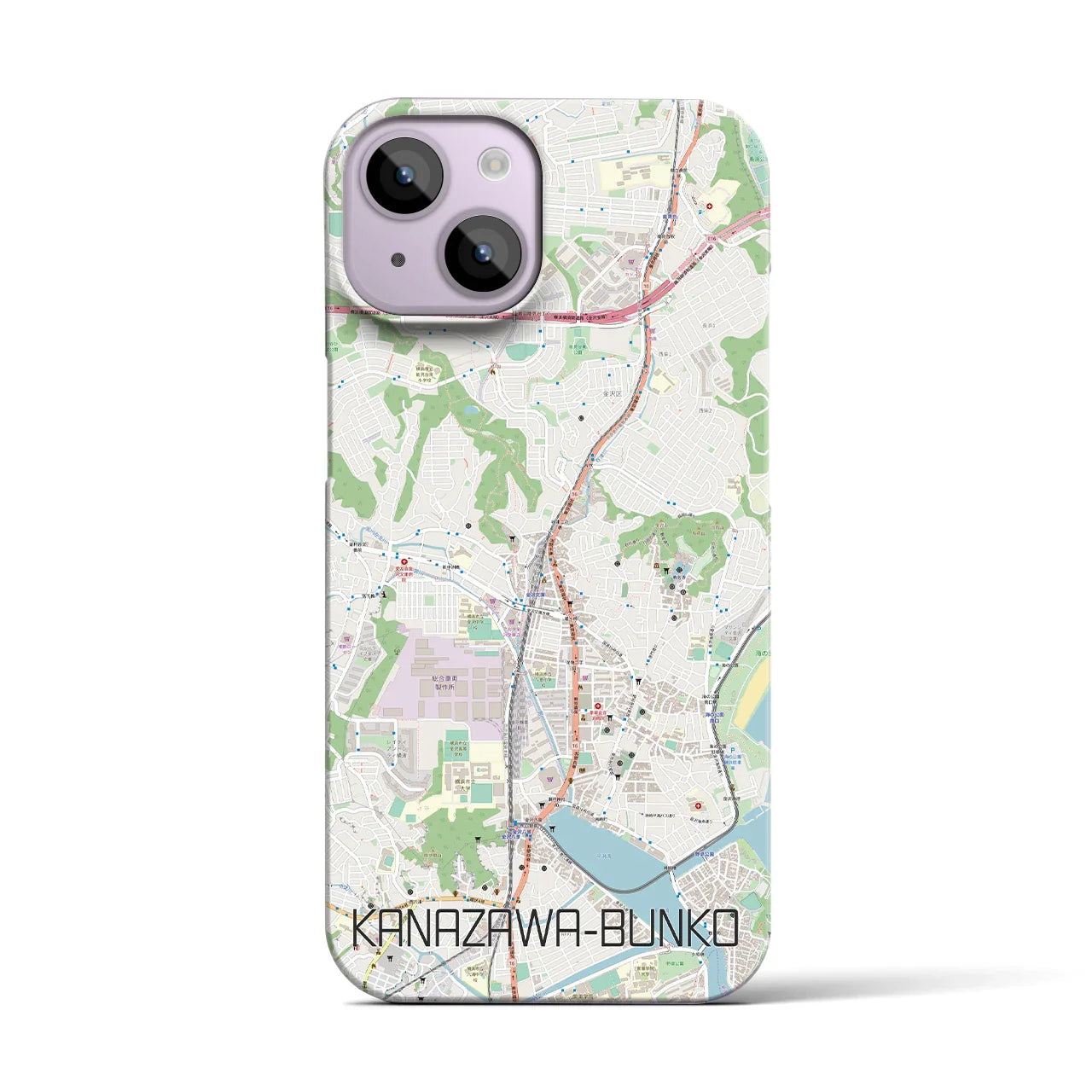 【金沢文庫(神奈川県)】地図柄iPhoneケース(バックカバータイプ)