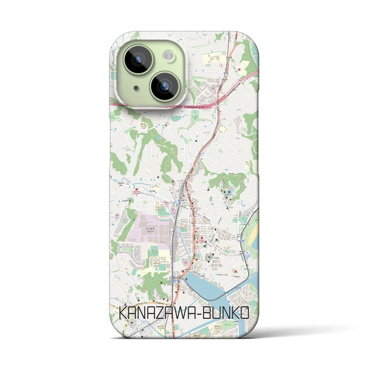 【金沢文庫(神奈川県)】地図柄iPhoneケース(バックカバータイプ)