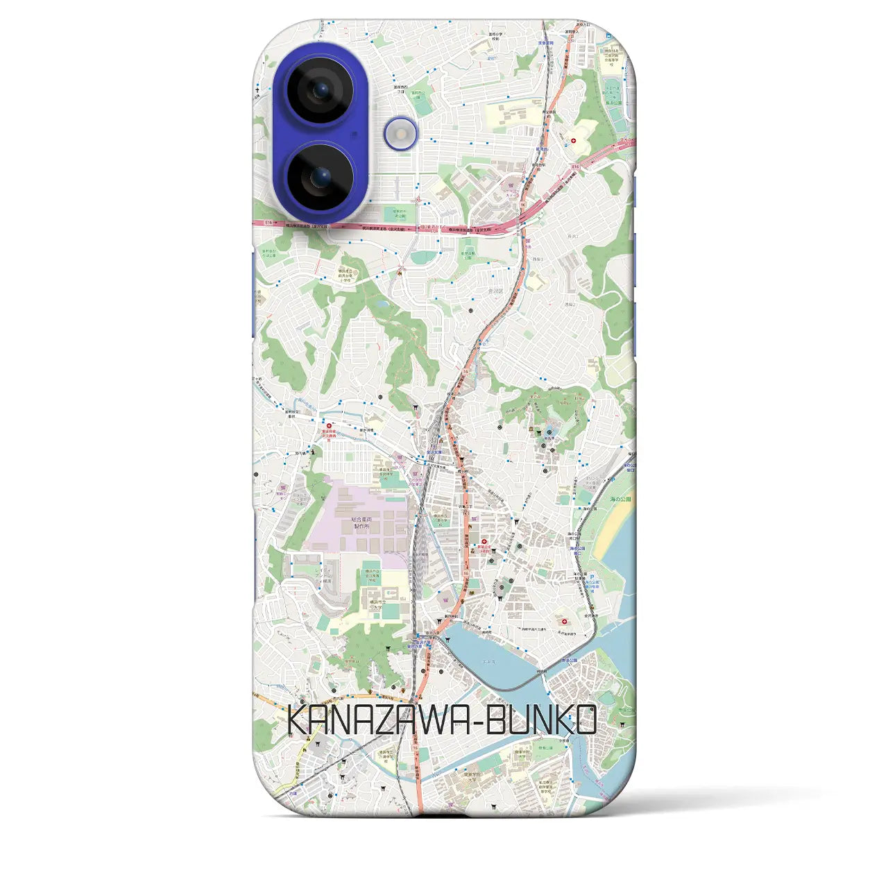 【金沢文庫(神奈川県)】地図柄iPhoneケース(バックカバータイプ)ナチュラル・iPhone 16 Pro Max 用