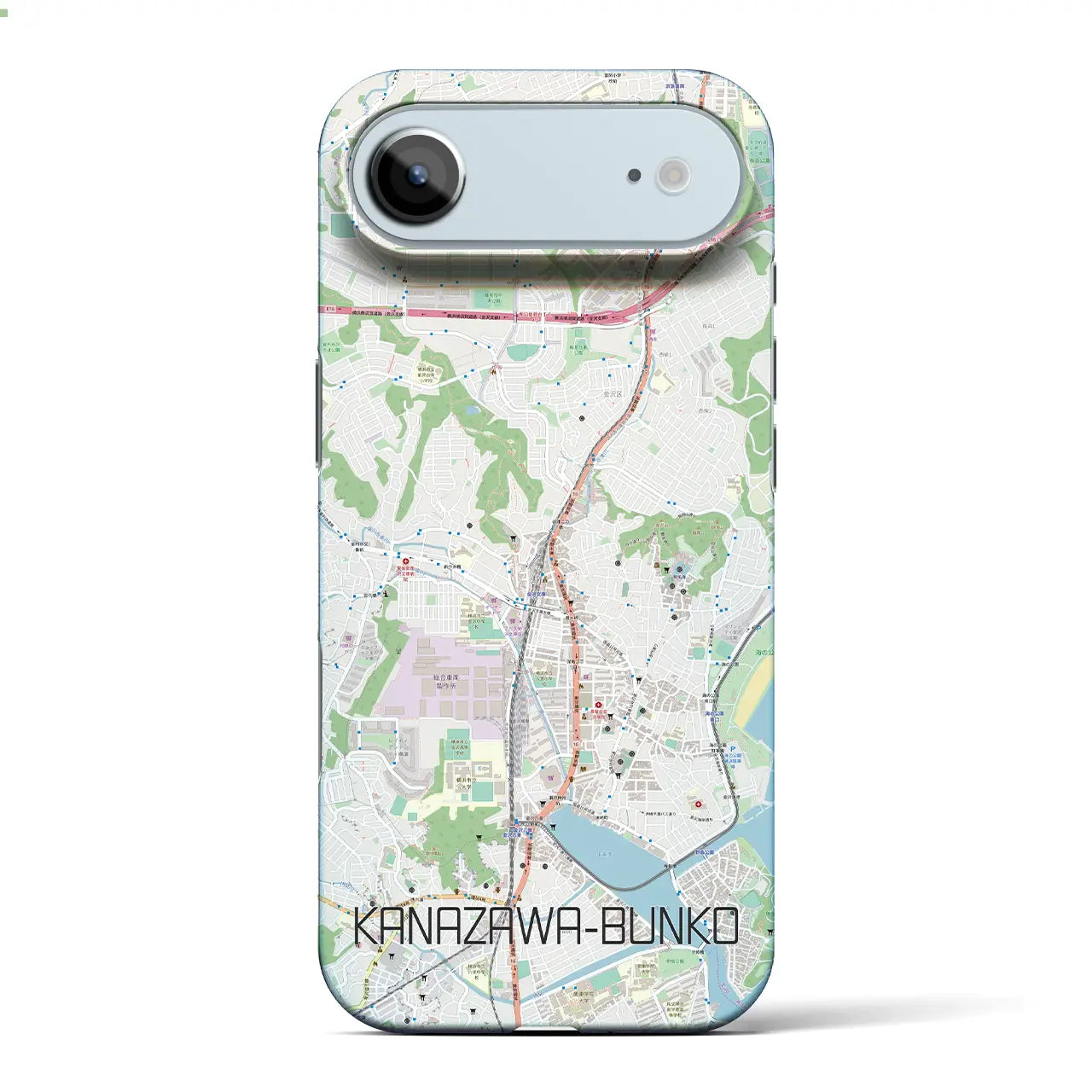 【金沢文庫(神奈川県)】地図柄iPhoneケース(バックカバータイプ)ブラック・iPhone 17 Pro Max 用