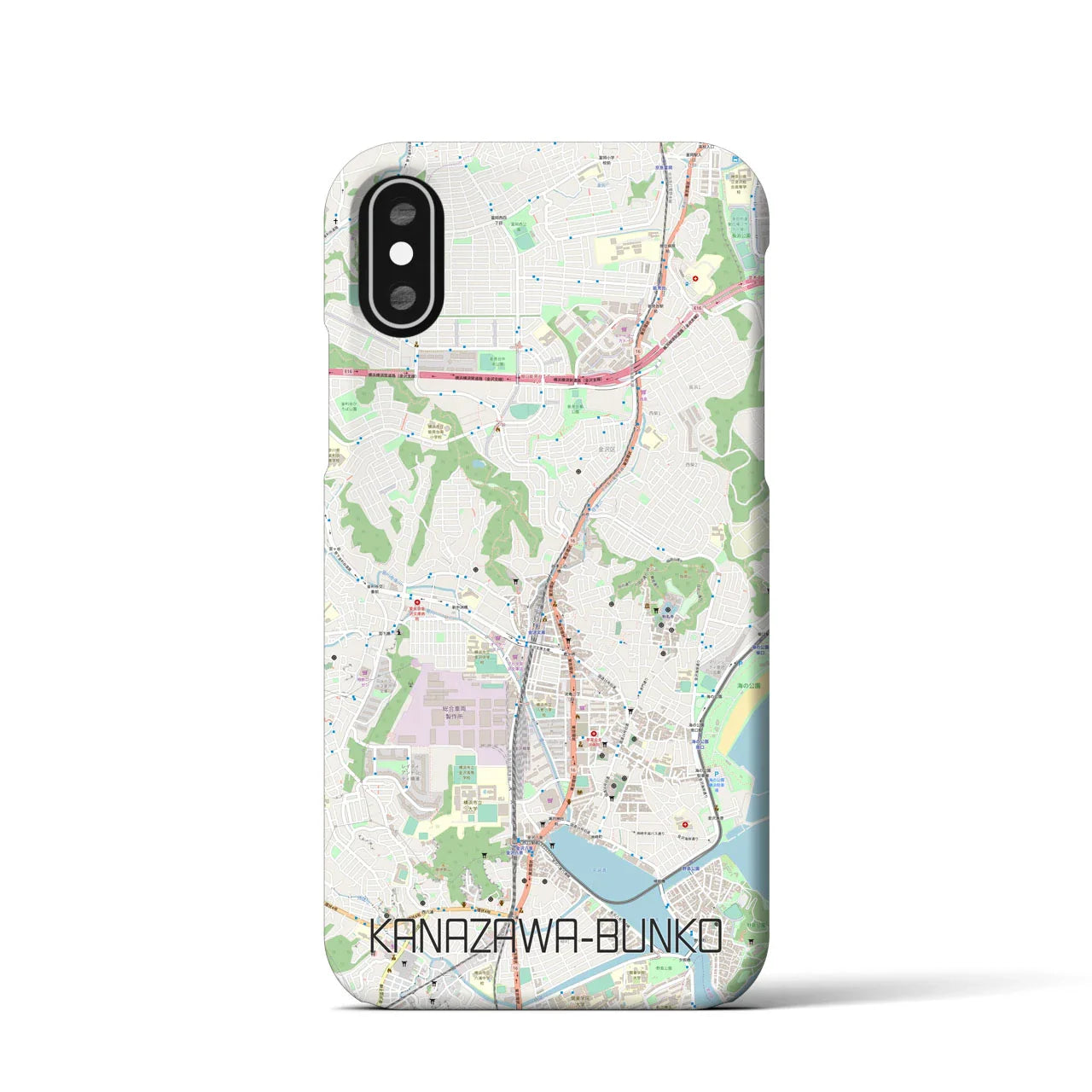 【金沢文庫(神奈川県)】地図柄iPhoneケース(バックカバータイプ)