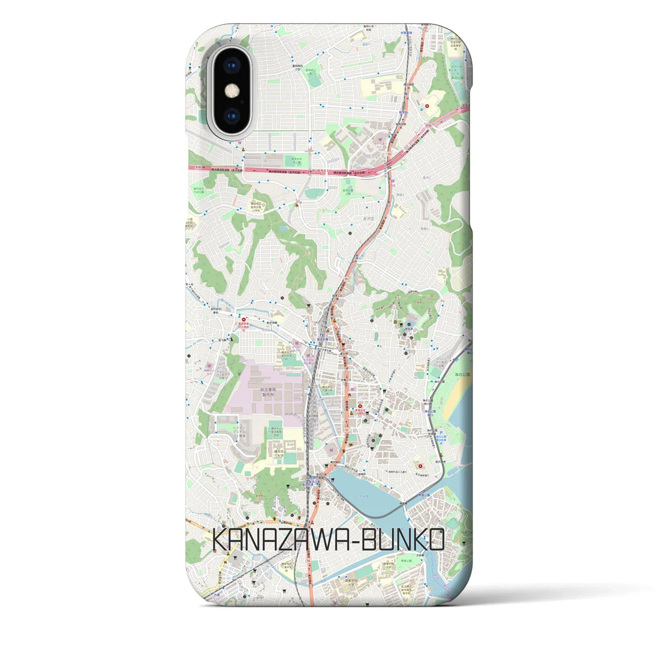【金沢文庫(神奈川県)】地図柄iPhoneケース(バックカバータイプ)