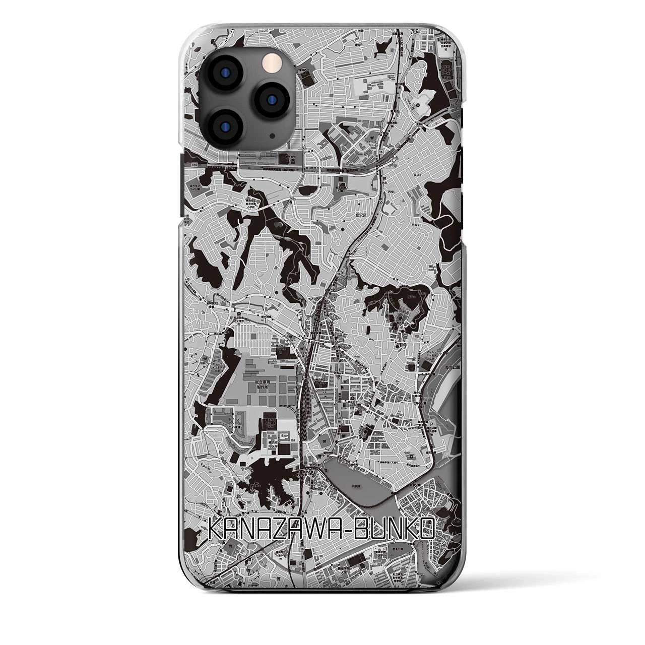 【金沢文庫(神奈川県)】地図柄iPhoneケース(クリアタイプ)モノトーン・iPhone 11 Pro Max 用
