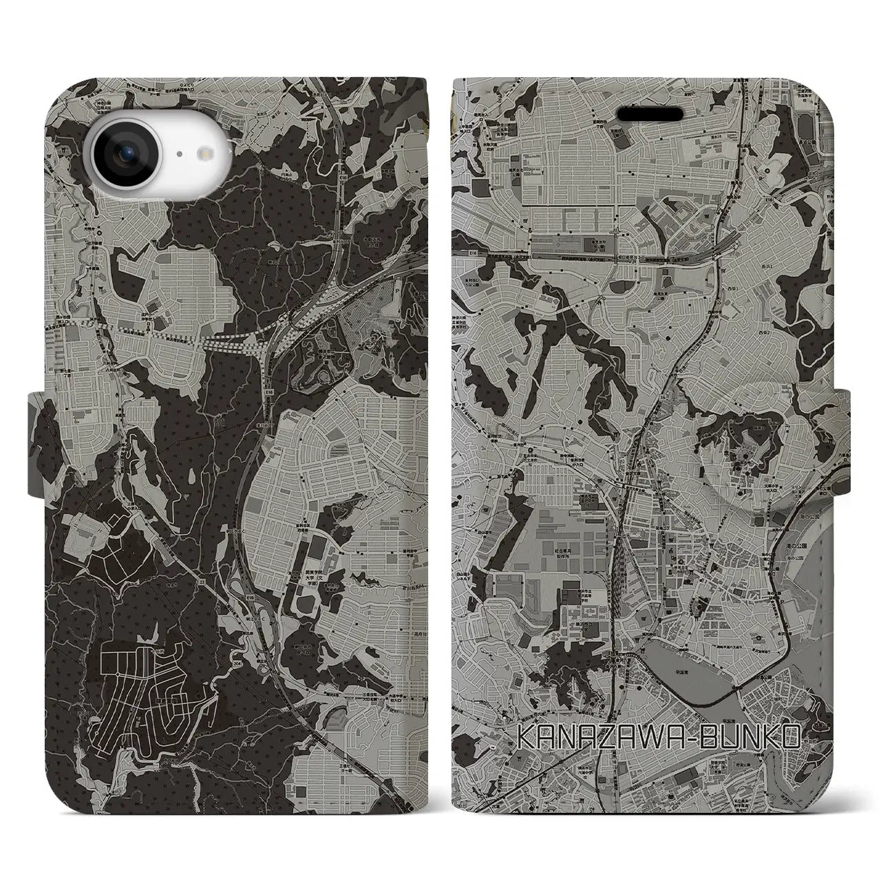 【金沢文庫(神奈川県)】地図柄iPhoneケース(手帳タイプ)