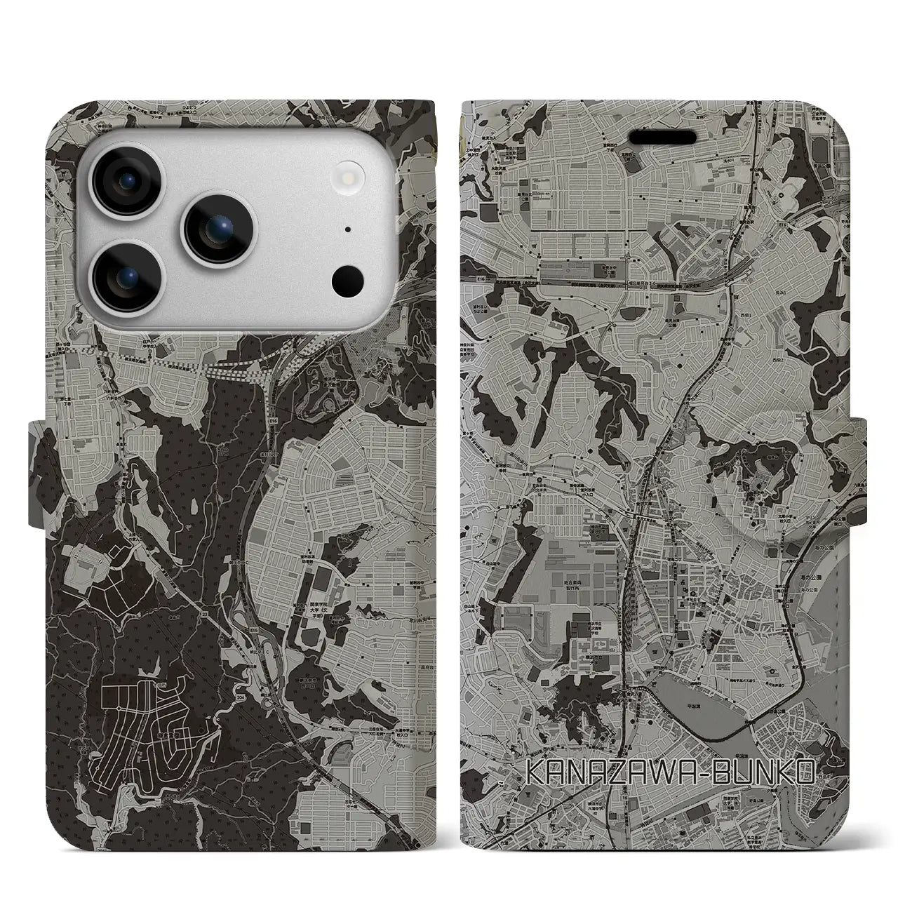 【金沢文庫(神奈川県)】地図柄iPhoneケース(手帳タイプ)