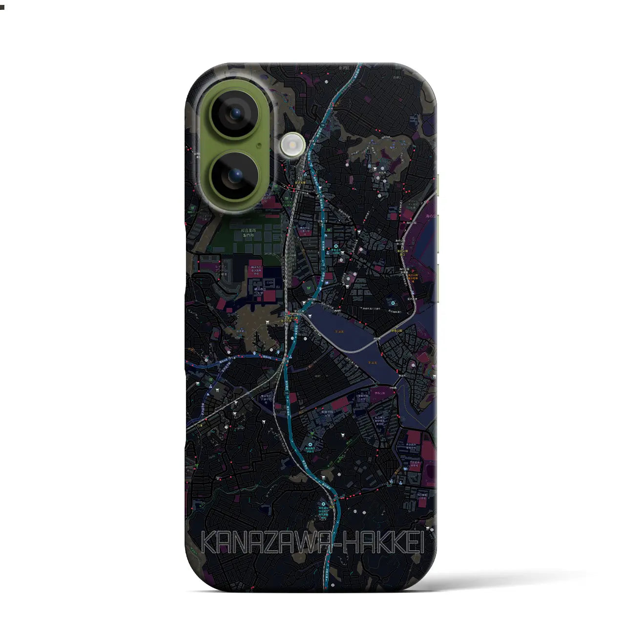 【金沢八景(神奈川県)】地図柄iPhoneケース(バックカバータイプ)