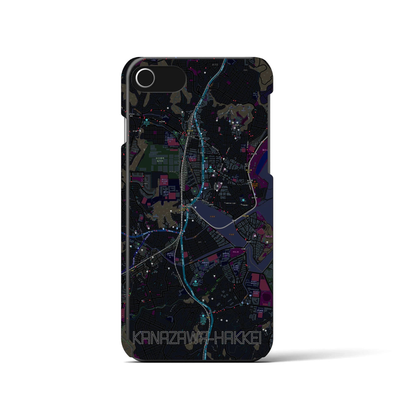 【金沢八景(神奈川県)】地図柄iPhoneケース(バックカバータイプ)