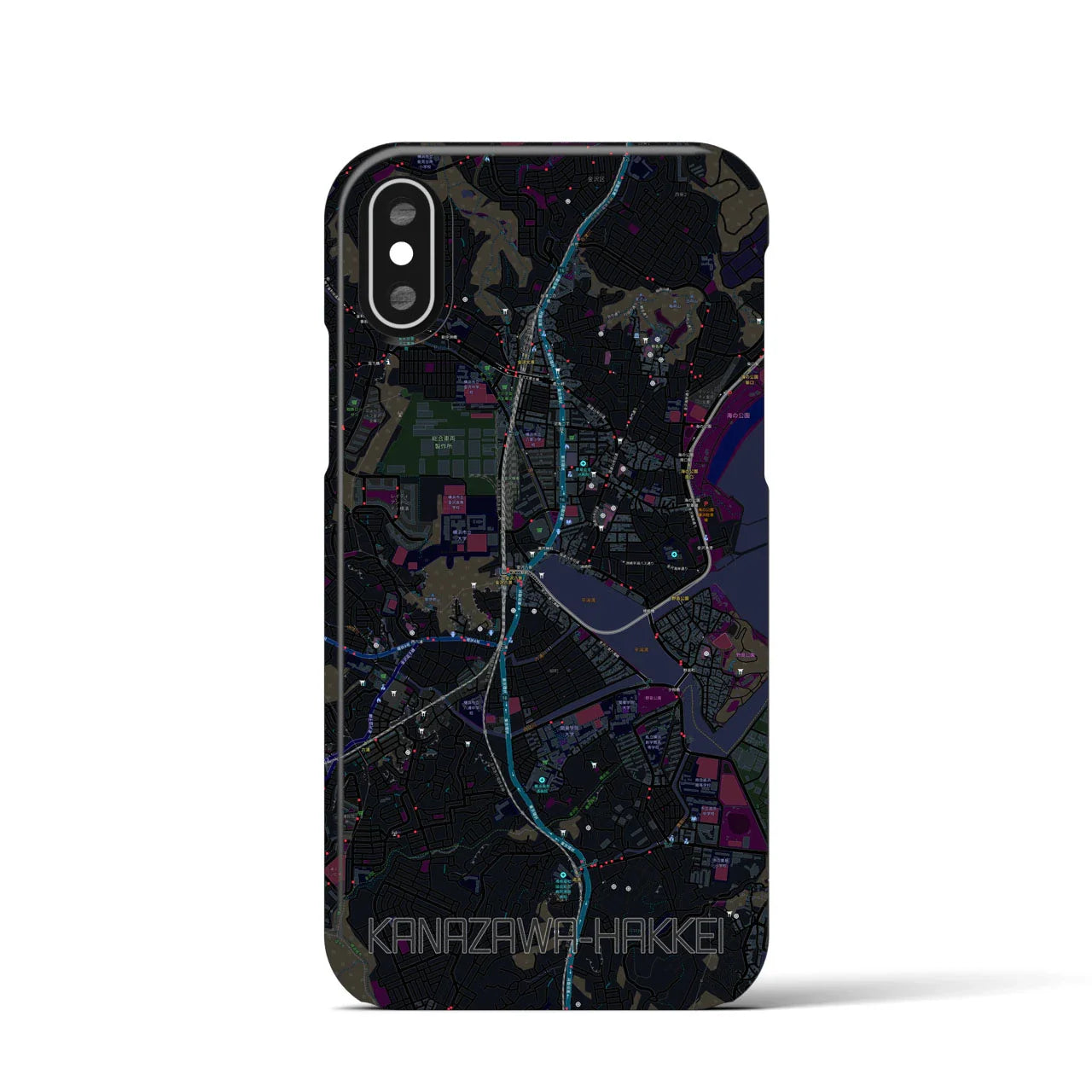 【金沢八景(神奈川県)】地図柄iPhoneケース(バックカバータイプ)